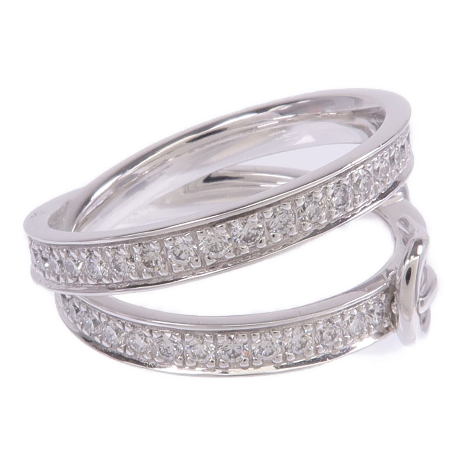 HERMES 18K白金Bague Etriviere Moyen Modele鑽石戒指Hermes#53/US#6.5