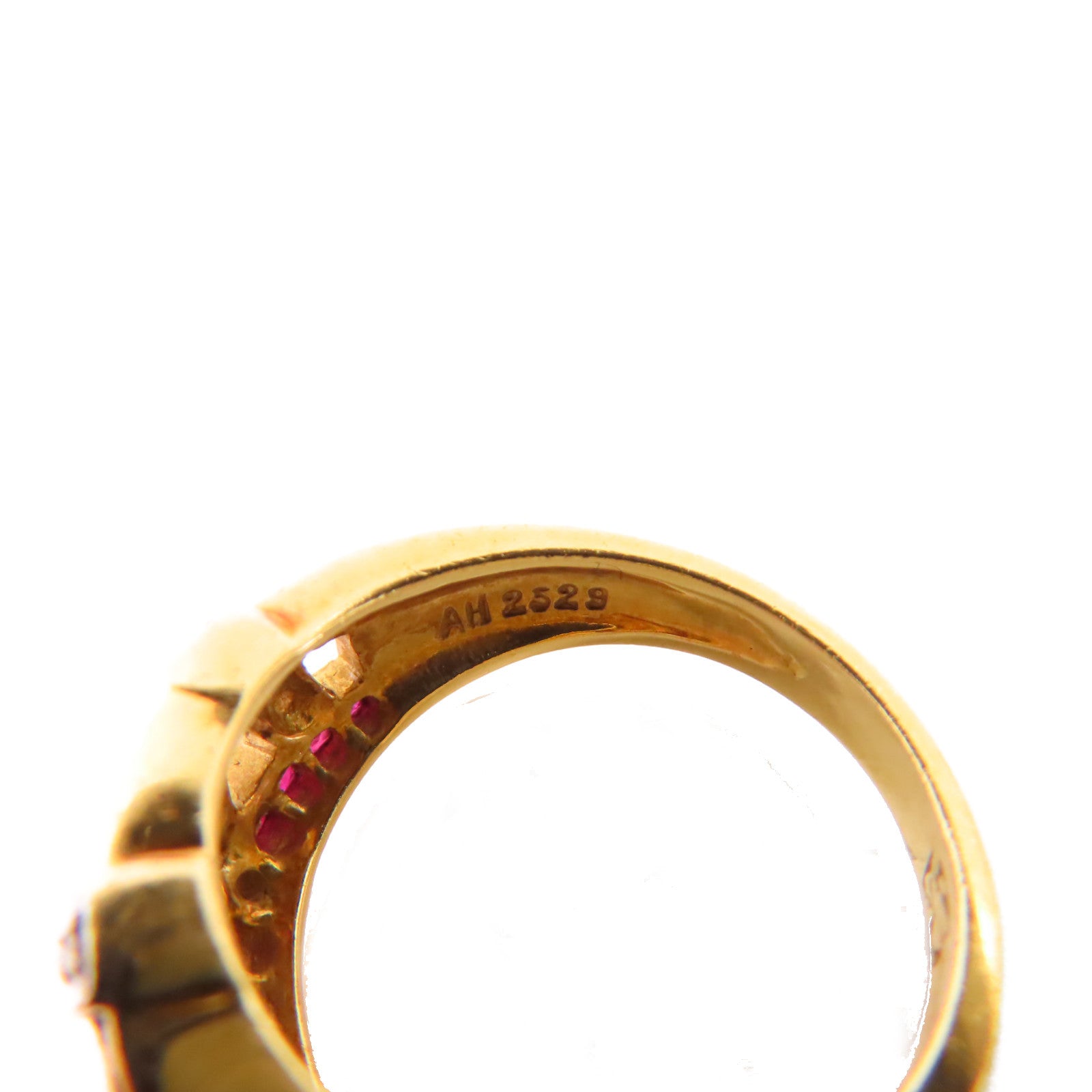 JEWELRY 【激減優惠】18K黃金/紅寶石/鑽石Ruby Diamond Ring戒指US#5.25