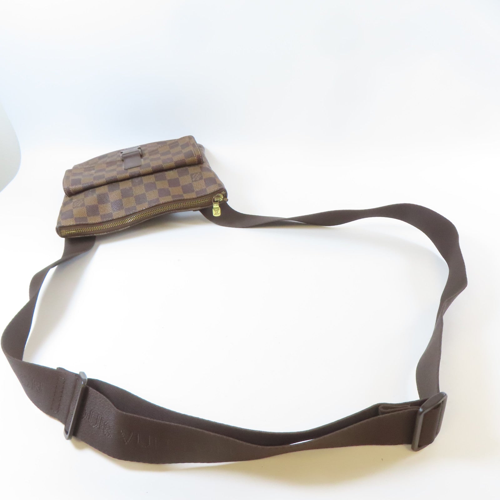 LOUIS VUITTON Damier Melville金扣肩背袋啡色
