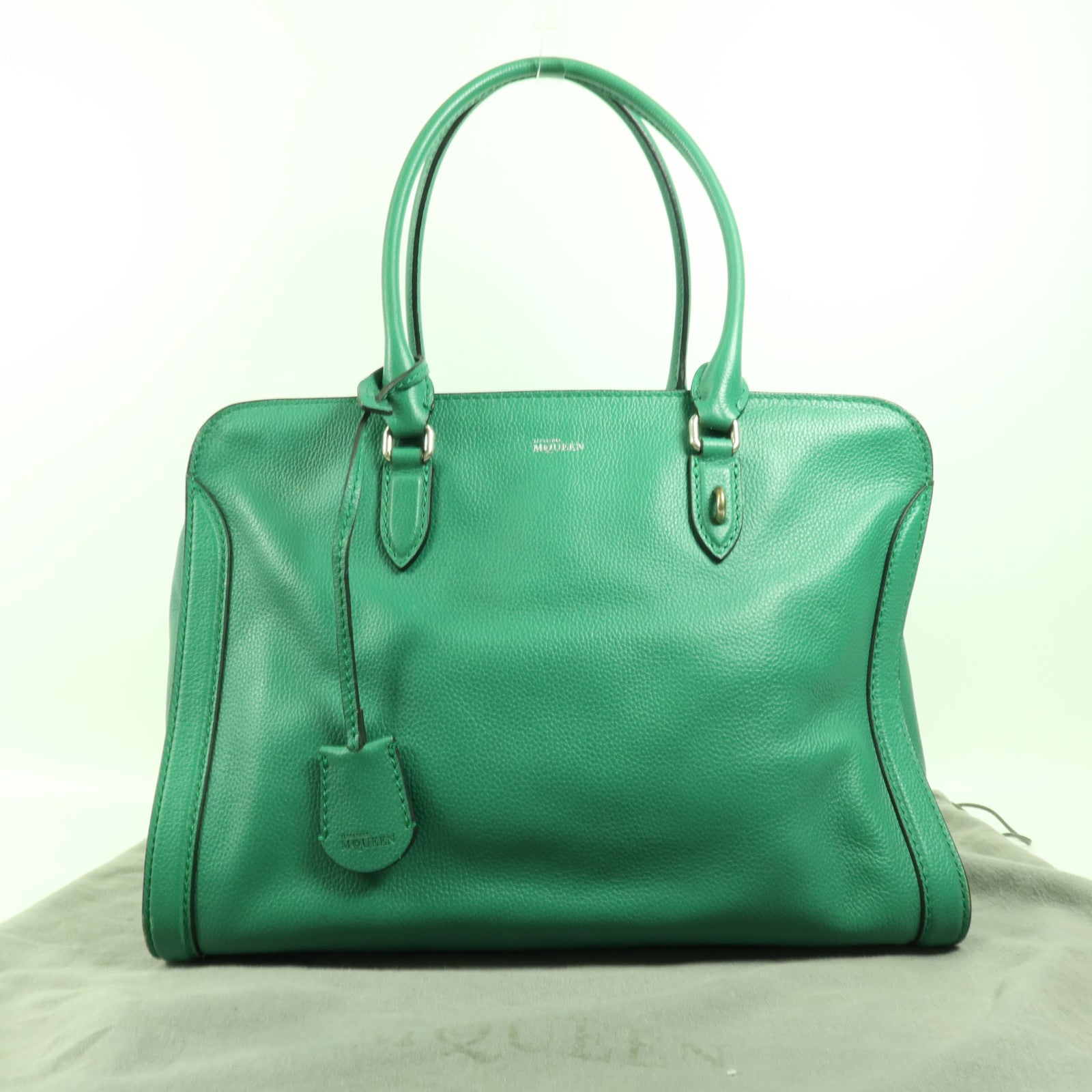 Alexander McQueen 牛皮皮革Mcqueen銀扣肩背袋