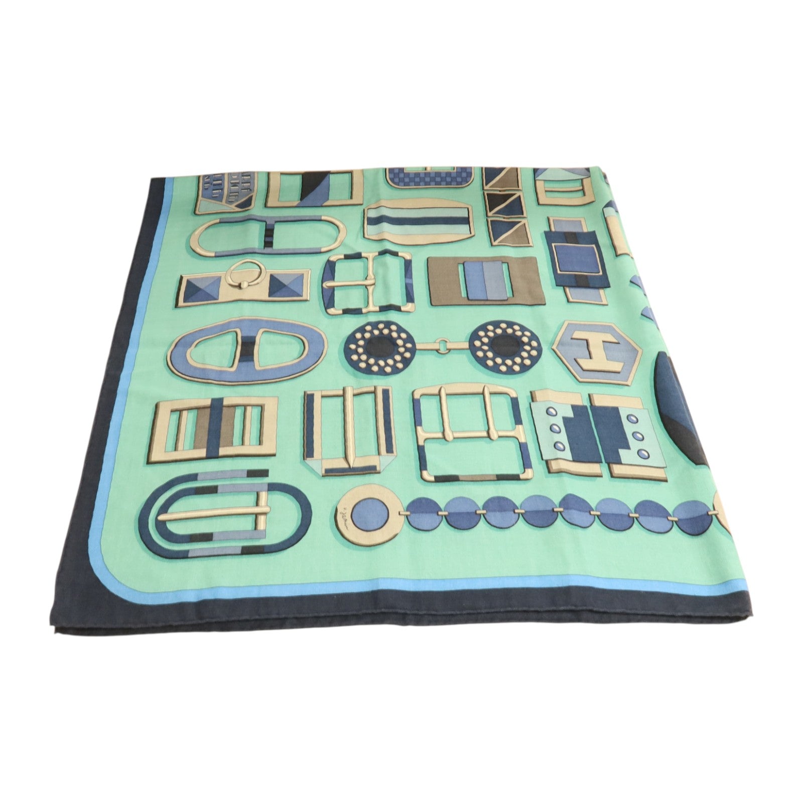 HERMES 羊絨/絲質Scarf 140x140cm絲巾