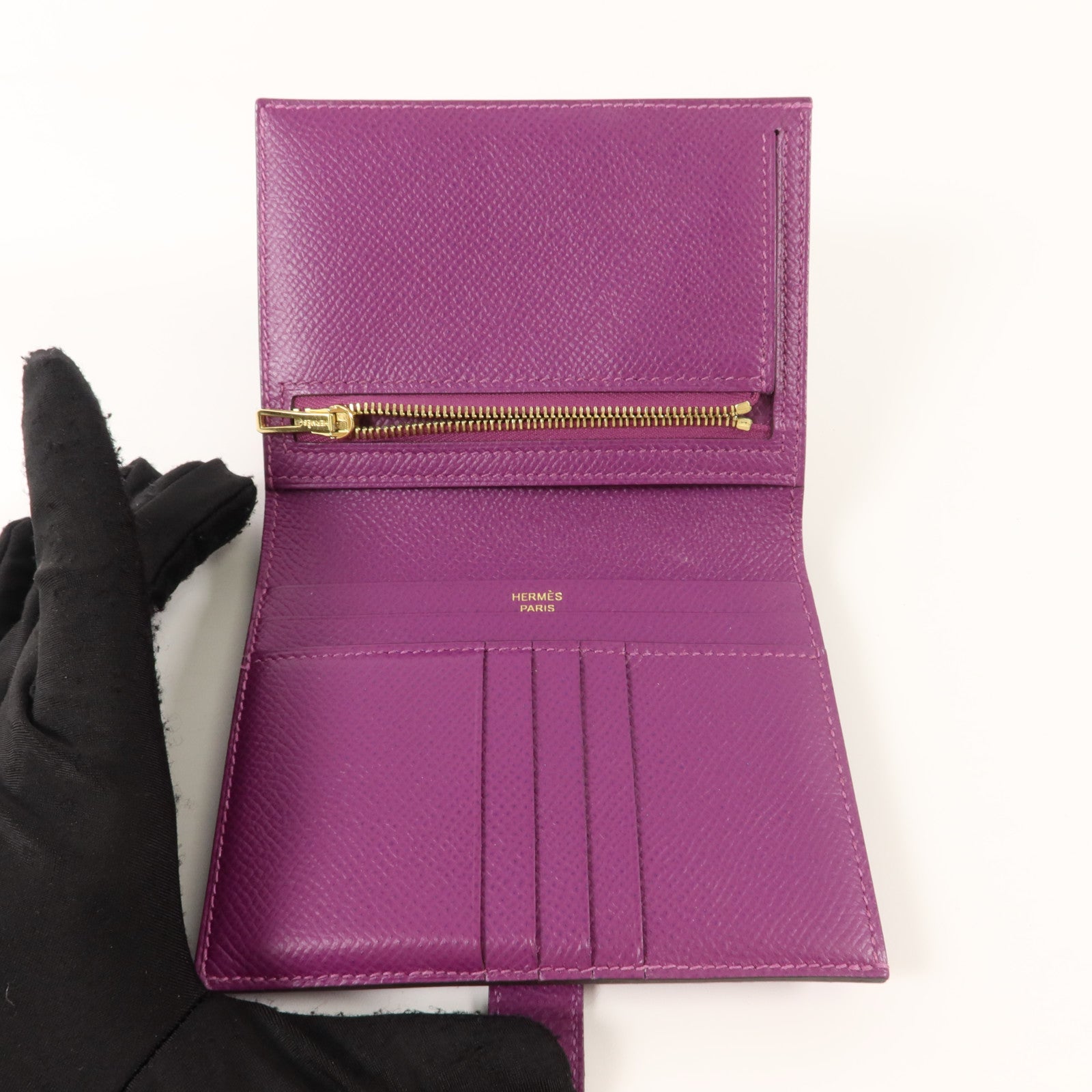 HERMES Epsom皮革Bearn Wallet錢包Anemone