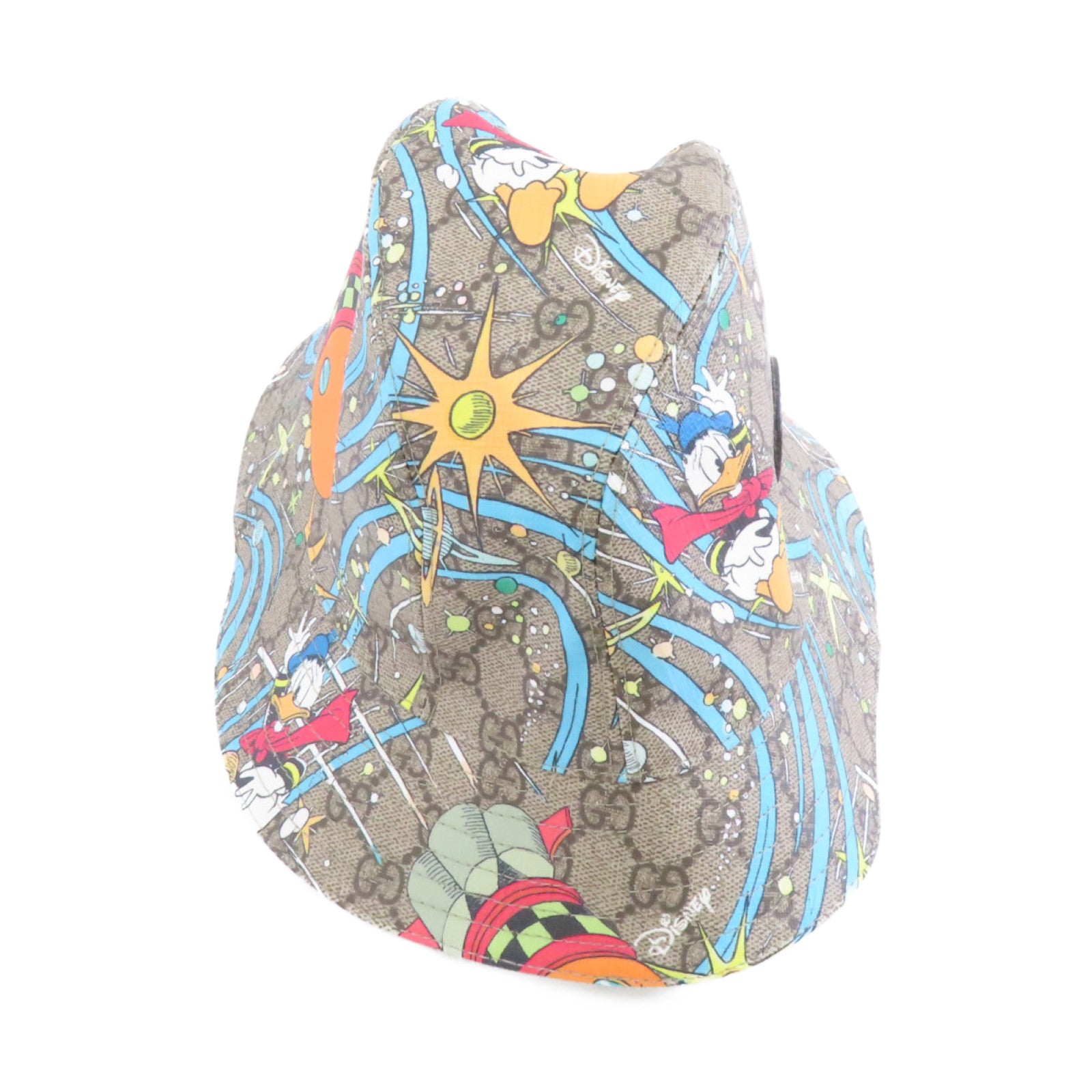 GUCCI 塗層帆布Disney Collaboration Donald Duck GG Supreme漁夫帽啡色