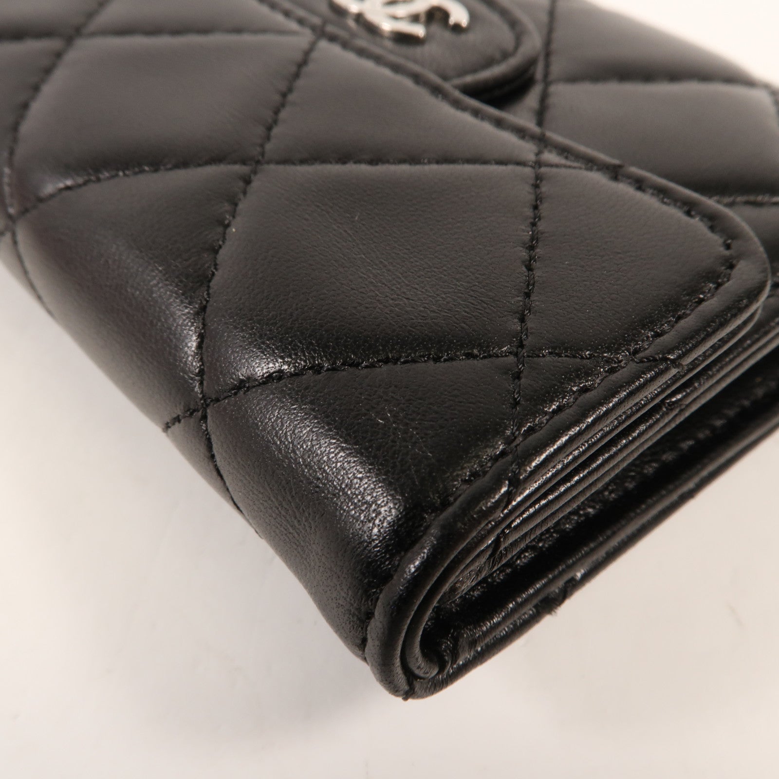 CHANEL 羊皮皮革Card Holder銀扣卡片套