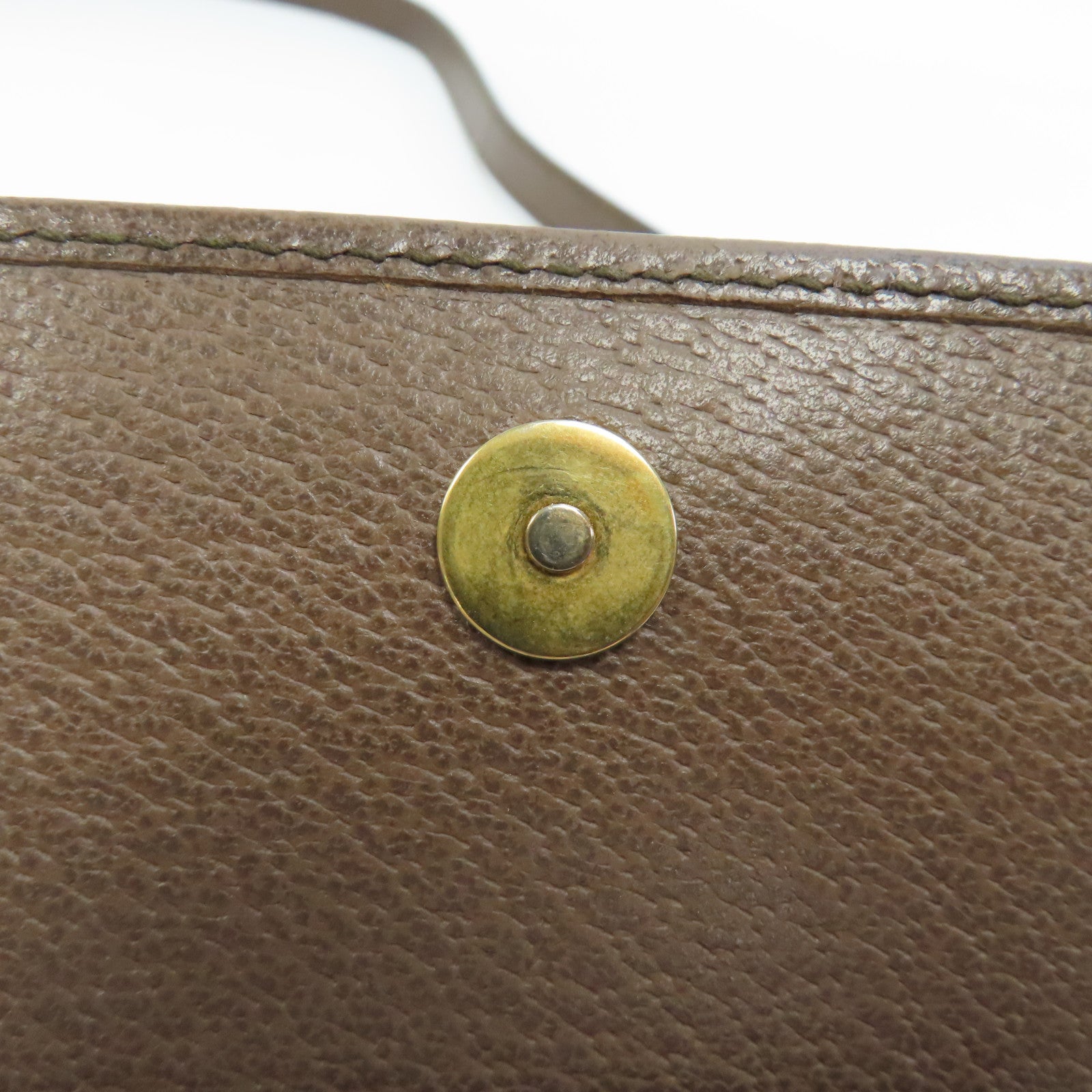 GUCCI 【激減優惠】塗層帆布Shoulder Bag金扣肩背袋啡色