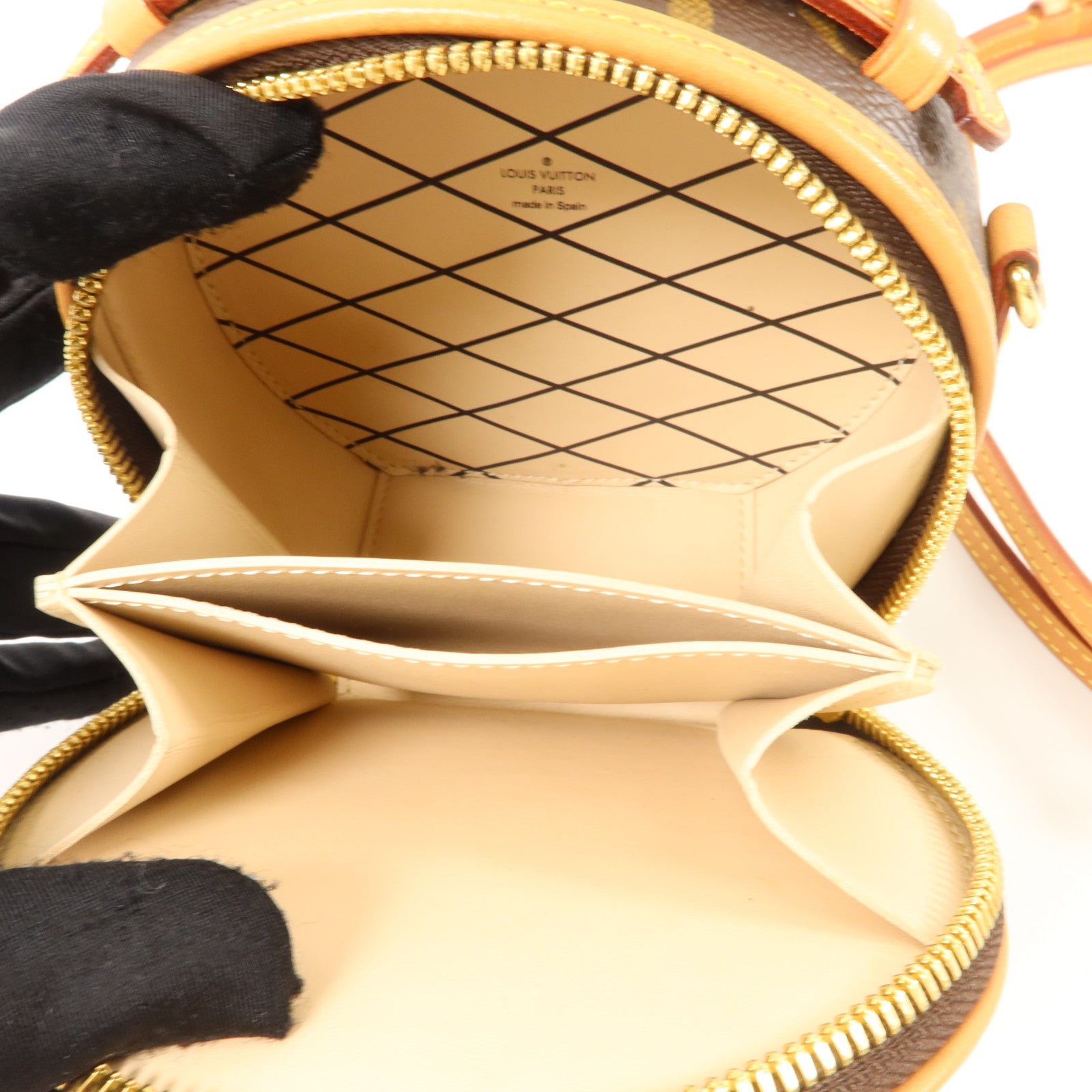 LOUIS VUITTON Monogram Mini Boite Chapeau金扣手挽肩背兩用袋