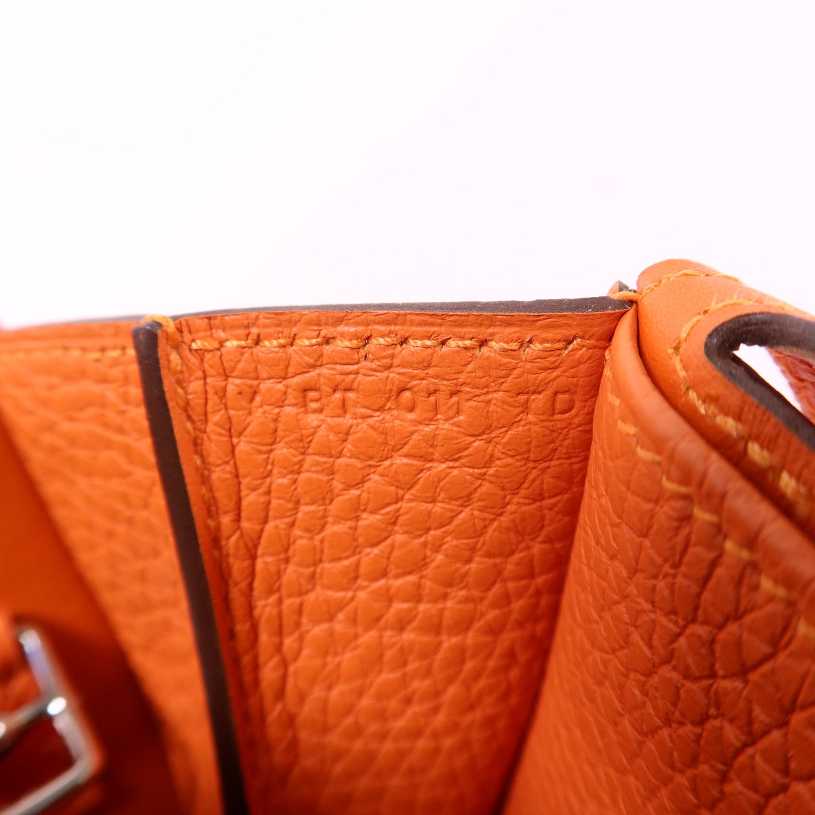 HERMES Clemence皮革Halzan 25銀扣手挽肩背兩用袋Orange