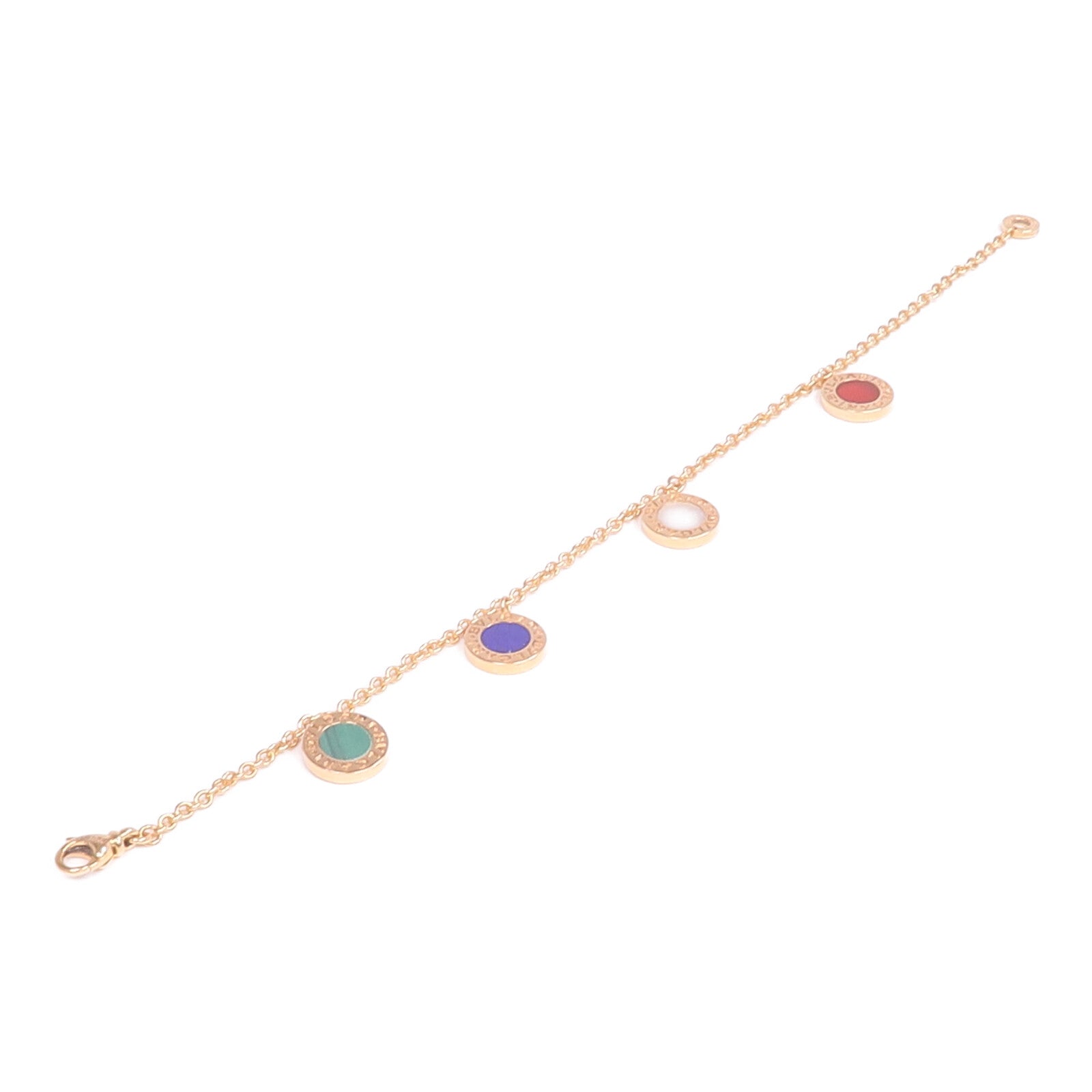 BVLGARI 18K玫瑰金Bvlgari Bracelet紅玉髓/孔雀石/青金石/珍珠母貝手鏈