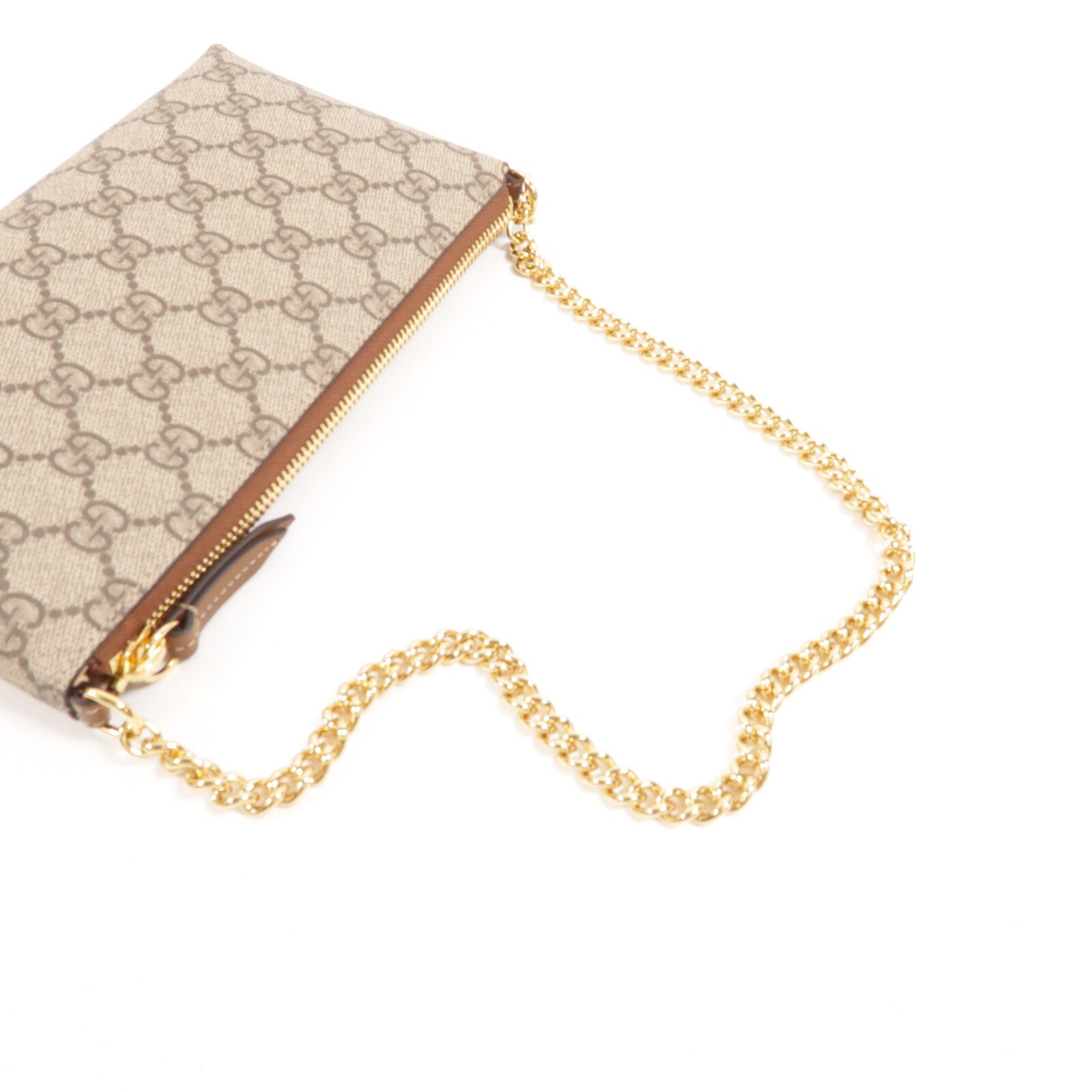 GUCCI 塗層帆布Wristlet Wallet On Chain鏈帶肩背袋