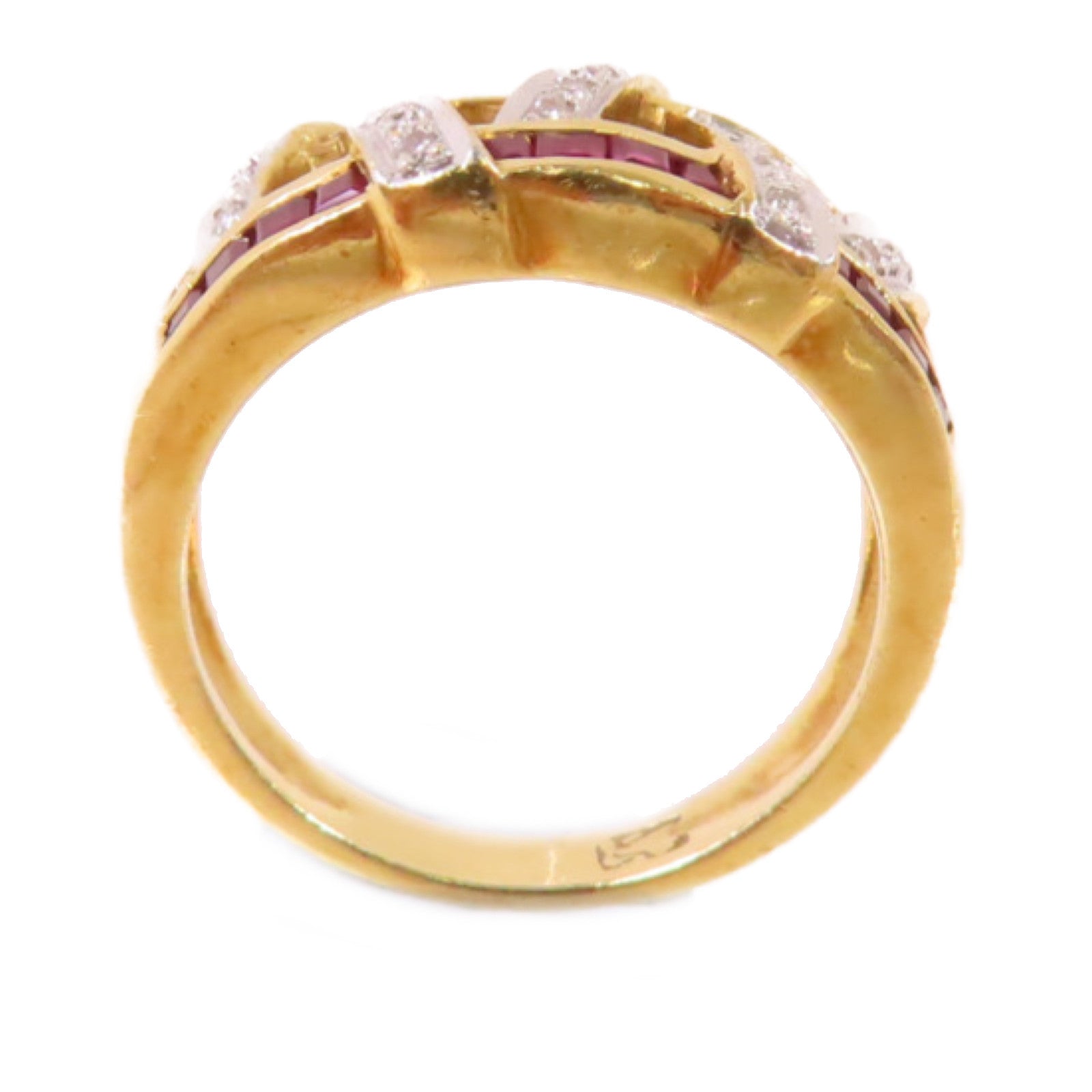 JEWELRY 【激減優惠】18K黃金/紅寶石/鑽石Ruby Diamond Ring戒指US#5.25