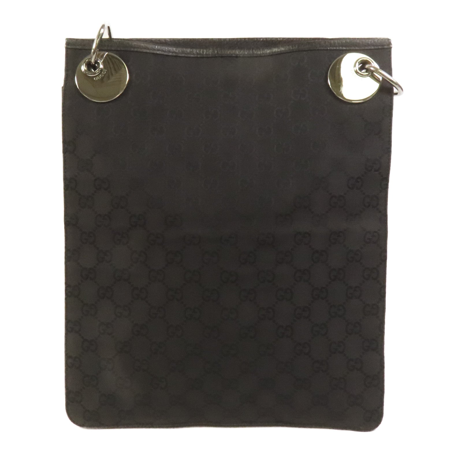 GUCCI 帆布Shoulder Bag銀扣肩背袋