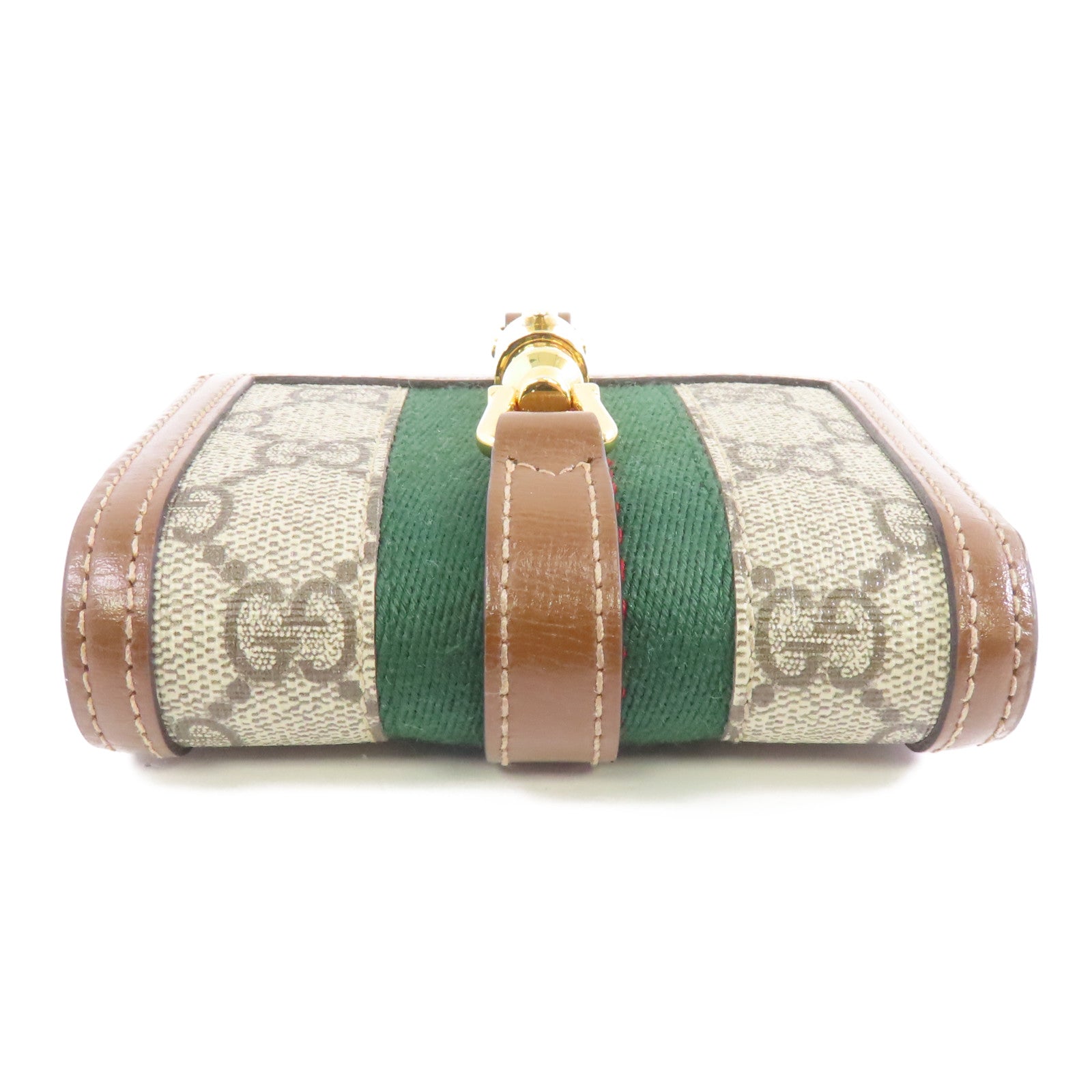 GUCCI 塗層帆布Wallet金扣錢包棕色