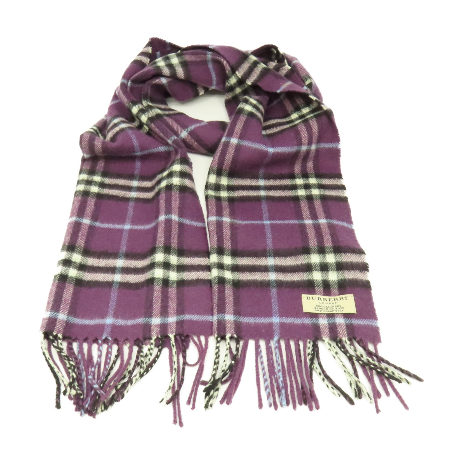 BURBERRY 【激減優惠】羊絨Scarf圍巾米色/紫色/彩色