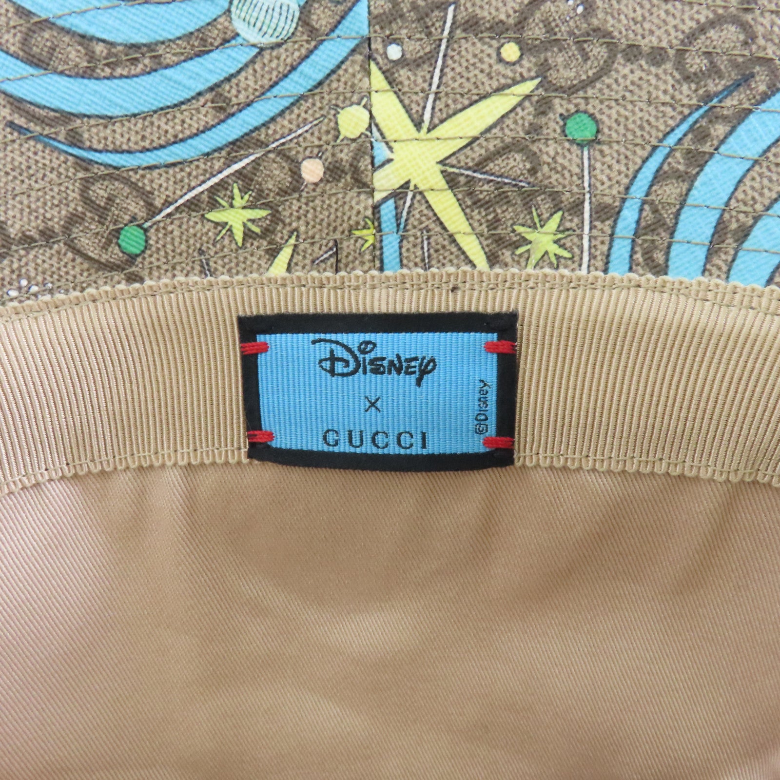 GUCCI 塗層帆布Disney Collaboration Donald Duck GG Supreme漁夫帽啡色