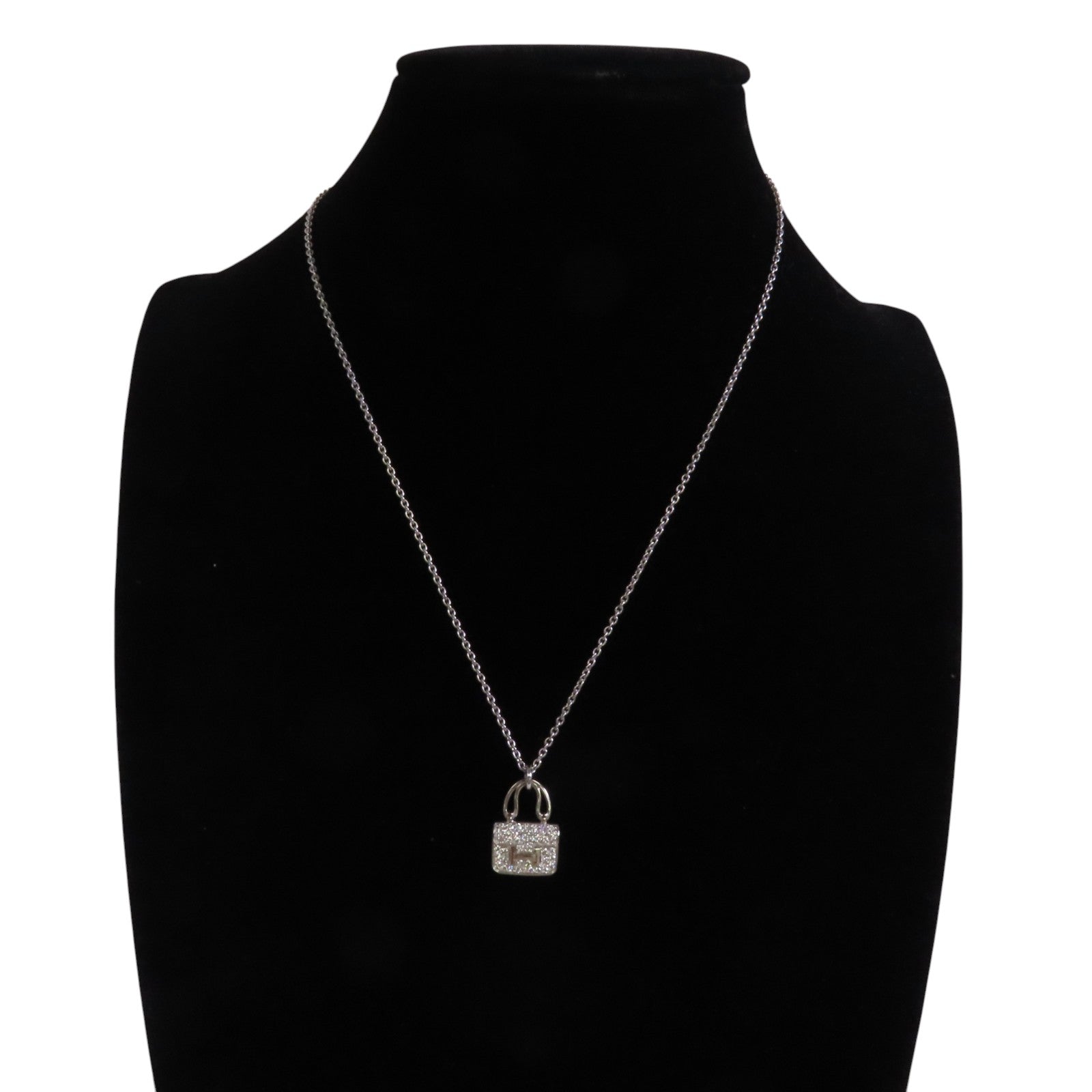HERMES 【激減優惠】18K白金Constance Diamond Pendant鑽石項鏈