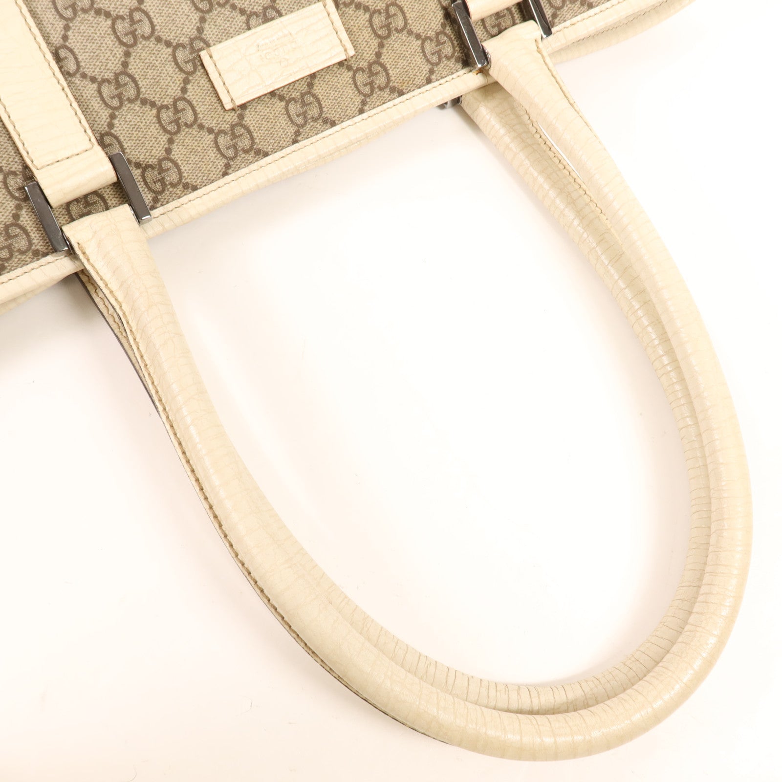 GUCCI 塗層帆布Tote Bag銀扣肩背袋