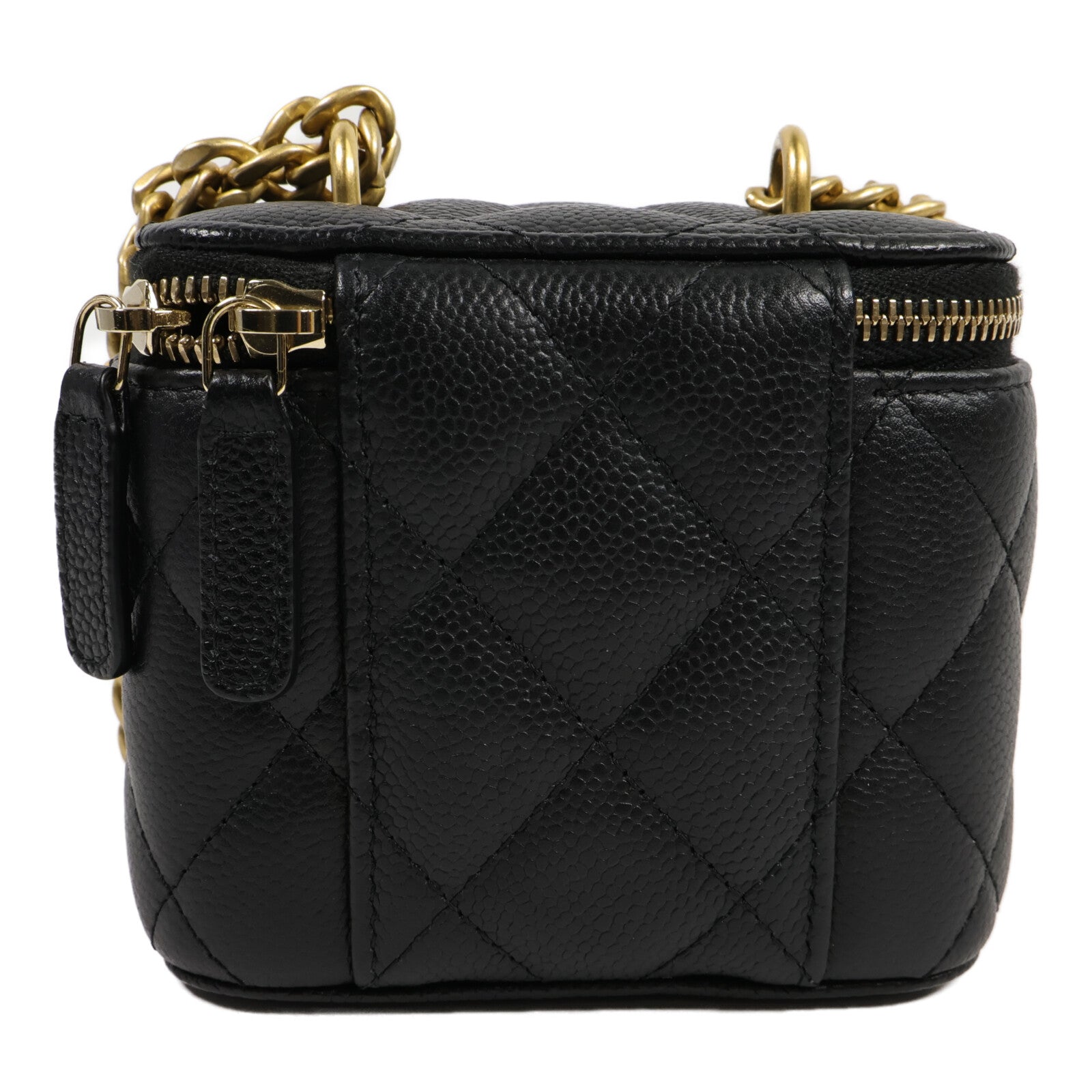 CHANEL 牛皮皮革Vanity Case鏈帶肩背袋