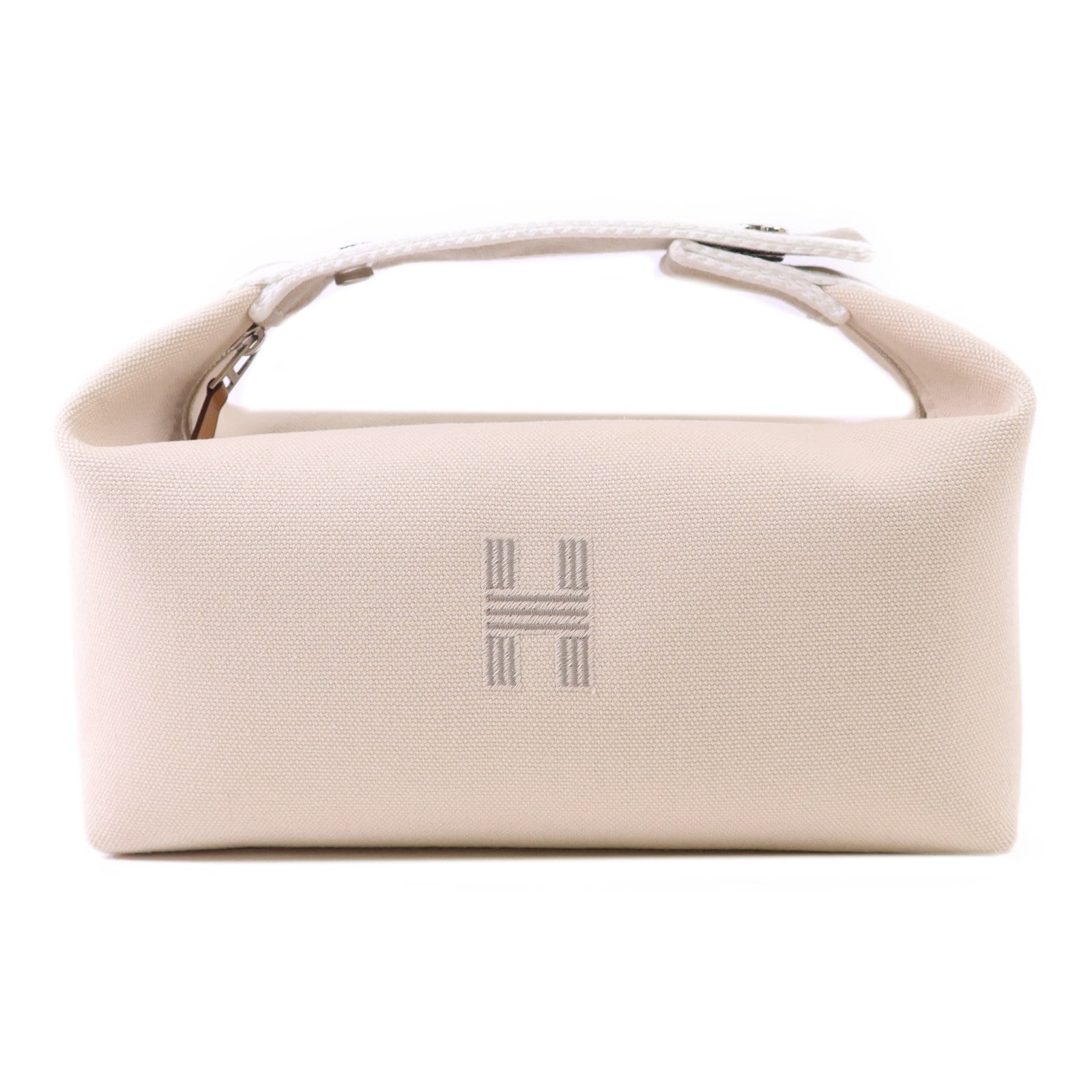 HERMES 帆布Bride a Brac銀扣手挽袋