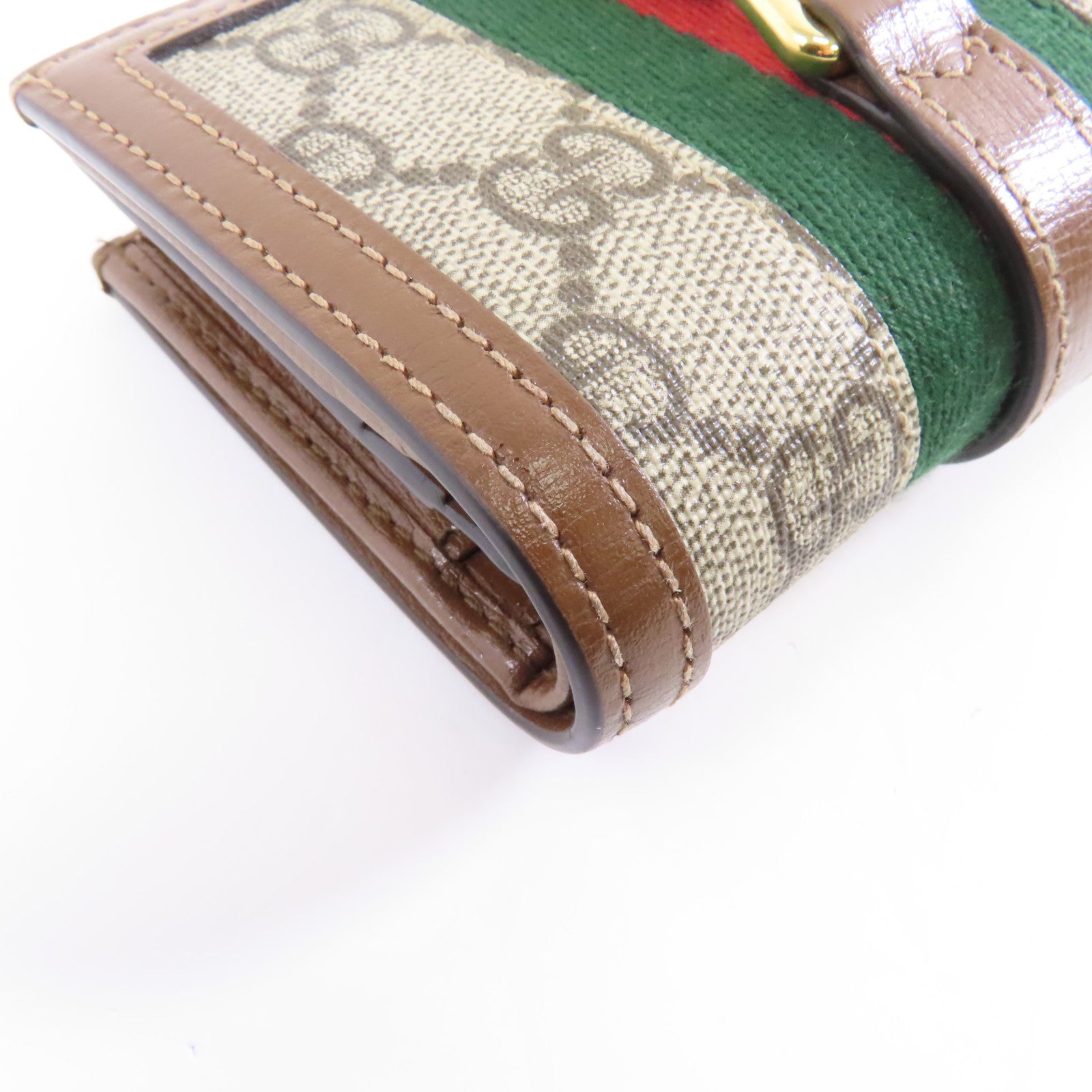 GUCCI 塗層帆布Wallet金扣錢包棕色
