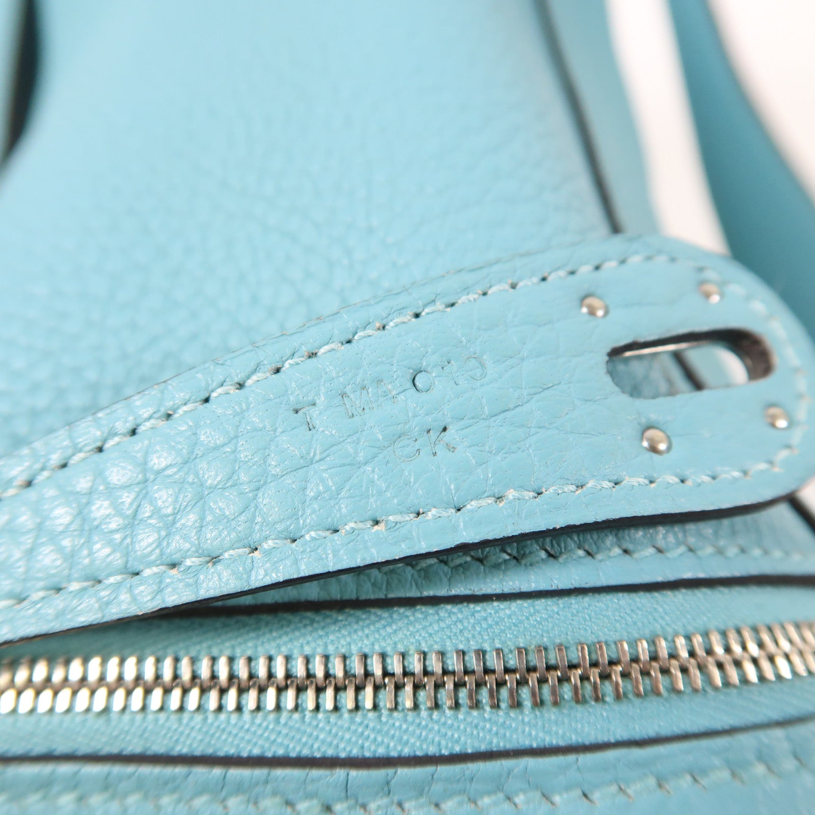 HERMES Clemence皮革Lindy 26銀扣手挽肩背兩用袋Blue Atoll