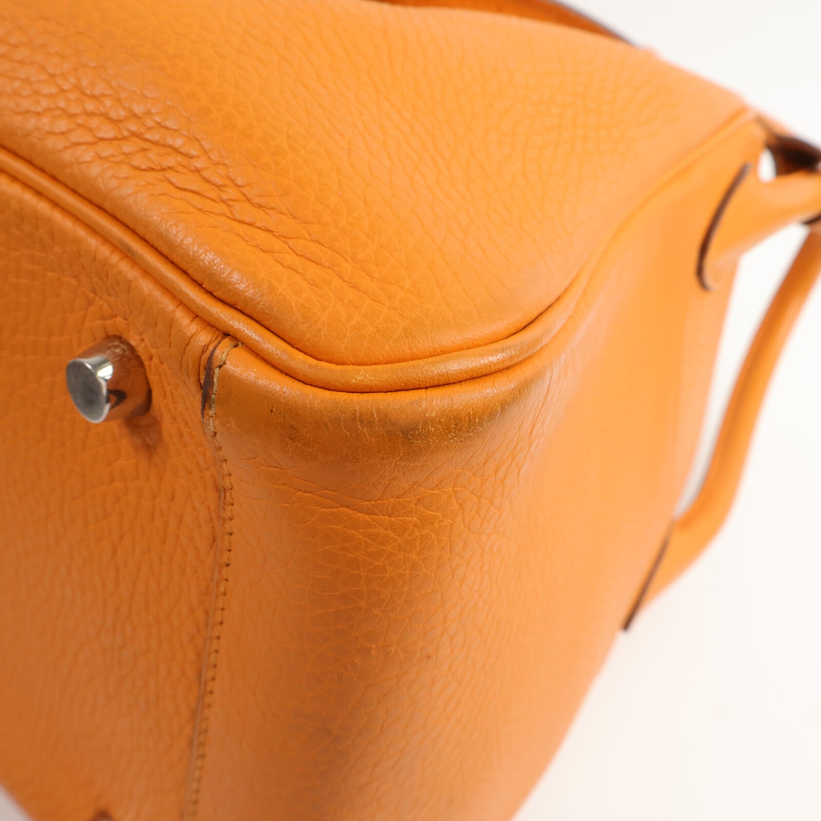 HERMES Togo皮革Lindy 30手挽肩背兩用袋Orange