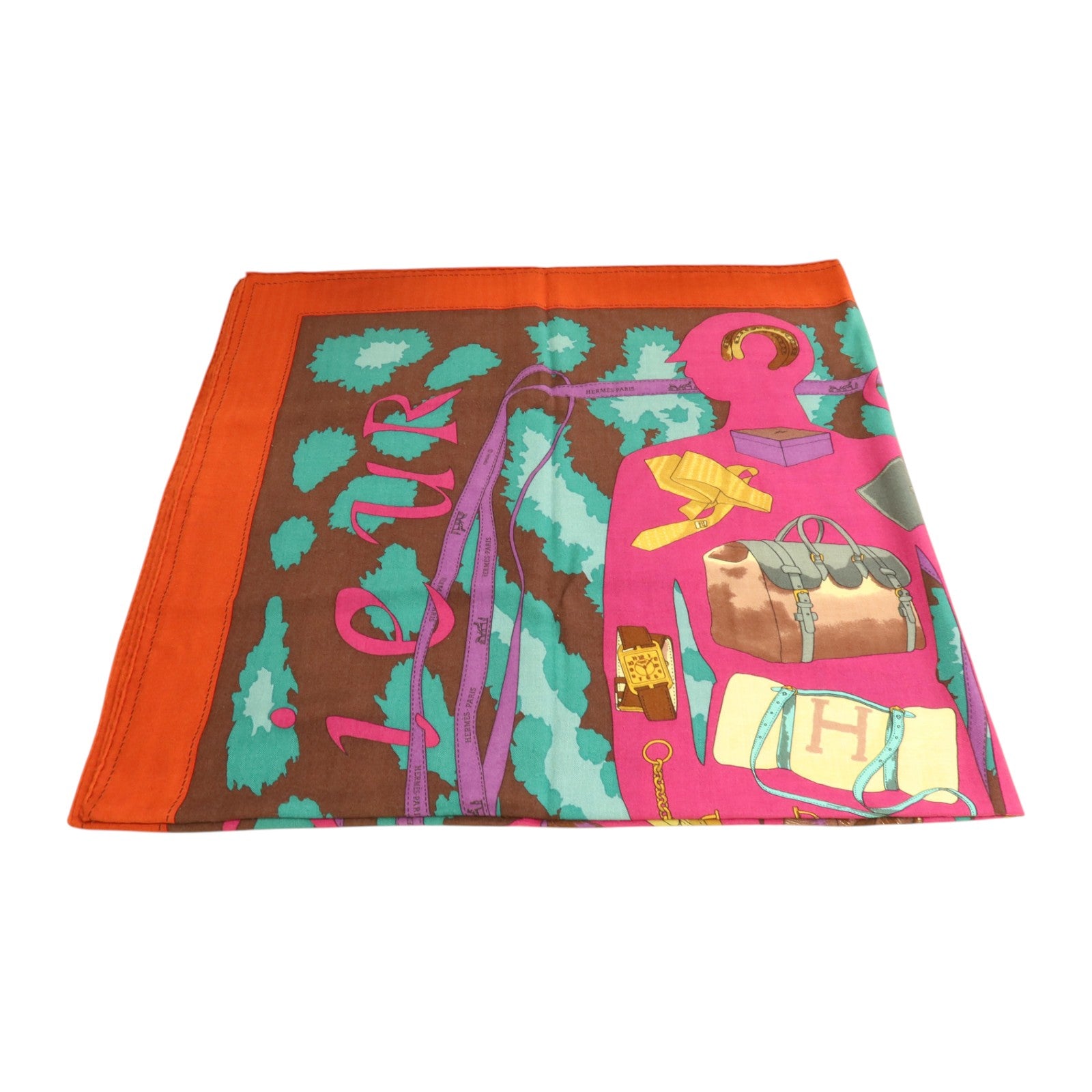 HERMES 羊絨/絲質Scarf 140x140cm絲巾