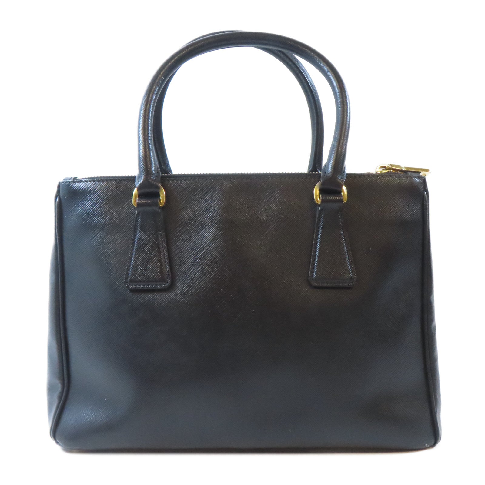 PRADA 牛皮皮革Galleria Bag金扣手挽肩背兩用袋黑色