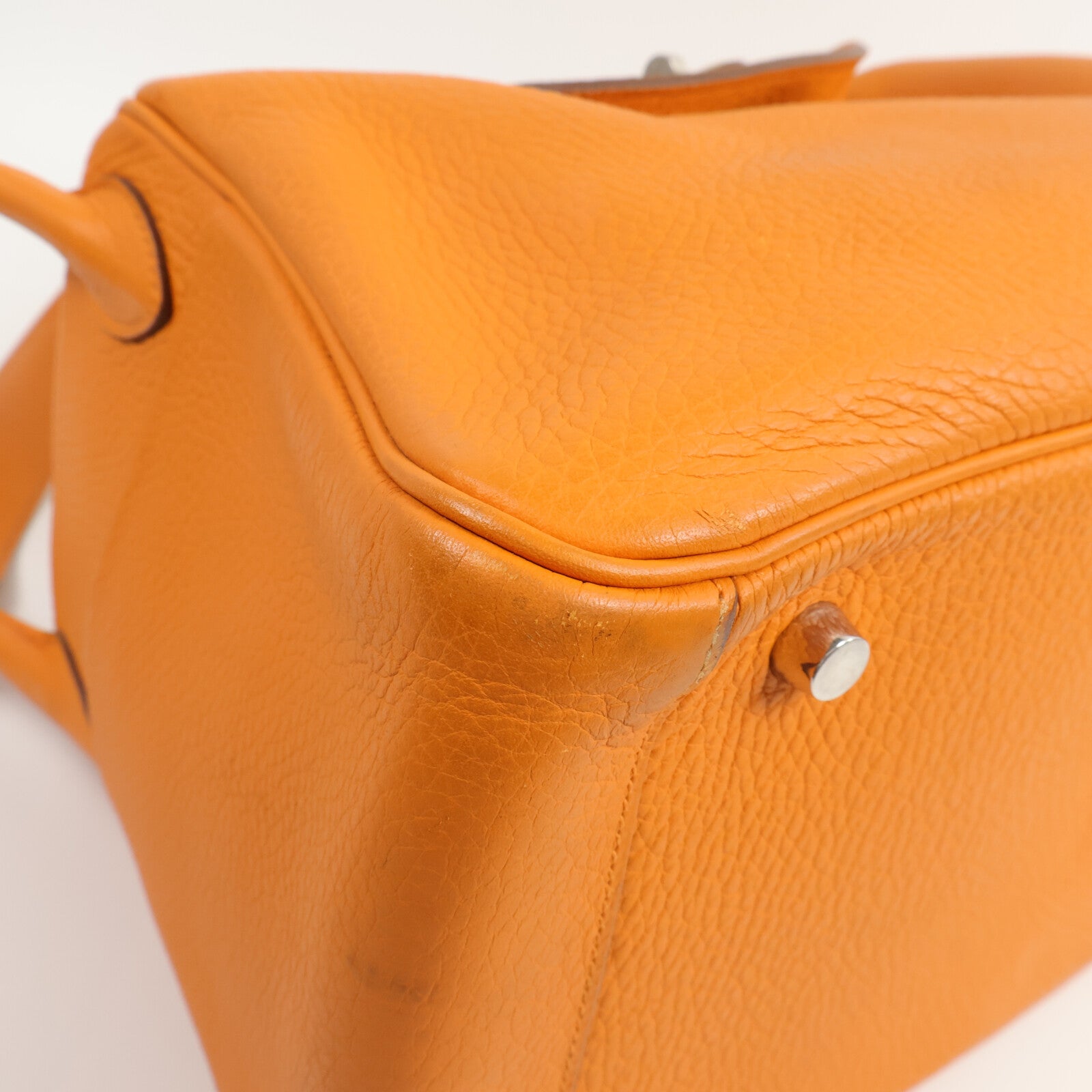 HERMES Togo皮革Lindy 30手挽肩背兩用袋Orange