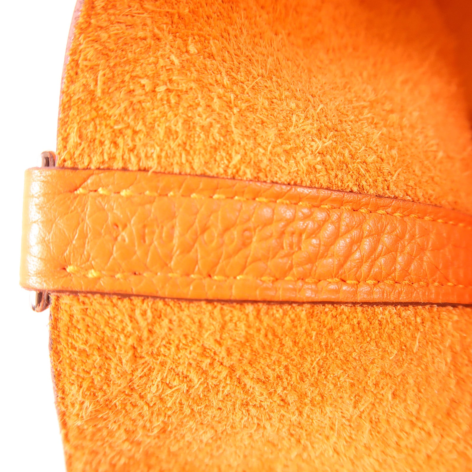 HERMES Clemence皮革Picotin MM銀扣手挽袋93 Orange