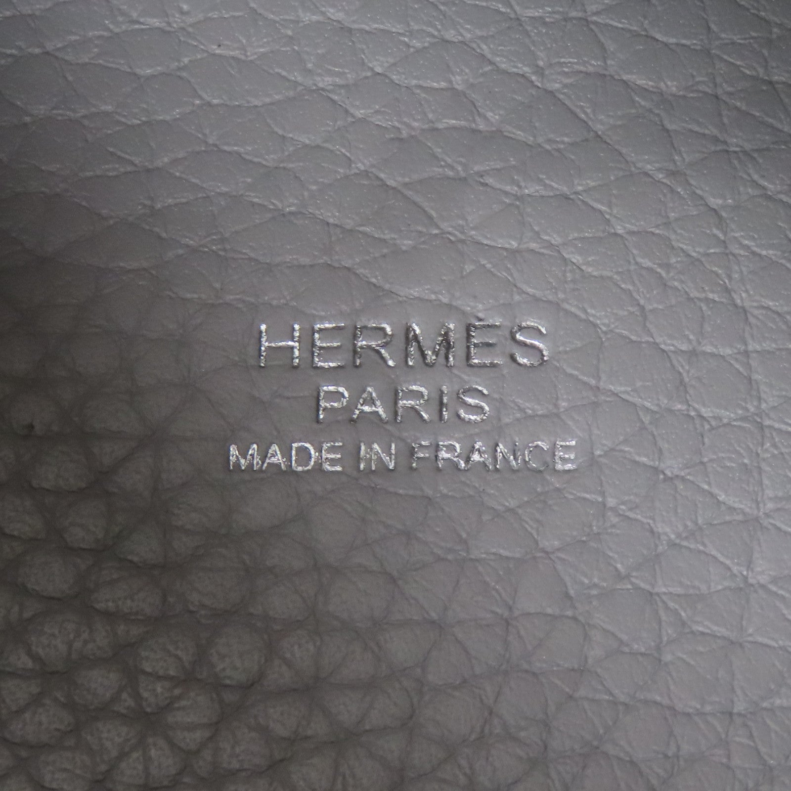 HERMES Clemence皮革Picotin MM銀扣手挽袋Bleu Agate/Grey
