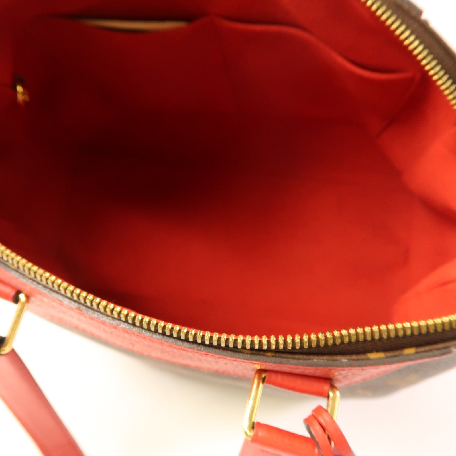 LOUIS VUITTON LV GHW Retiro 2 Way Shoulder Handbag M40546 Monogram Brown Red