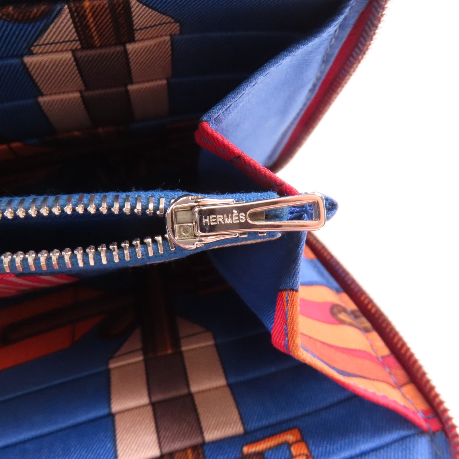 HERMES Epsom皮革Silk In銀扣長錢包