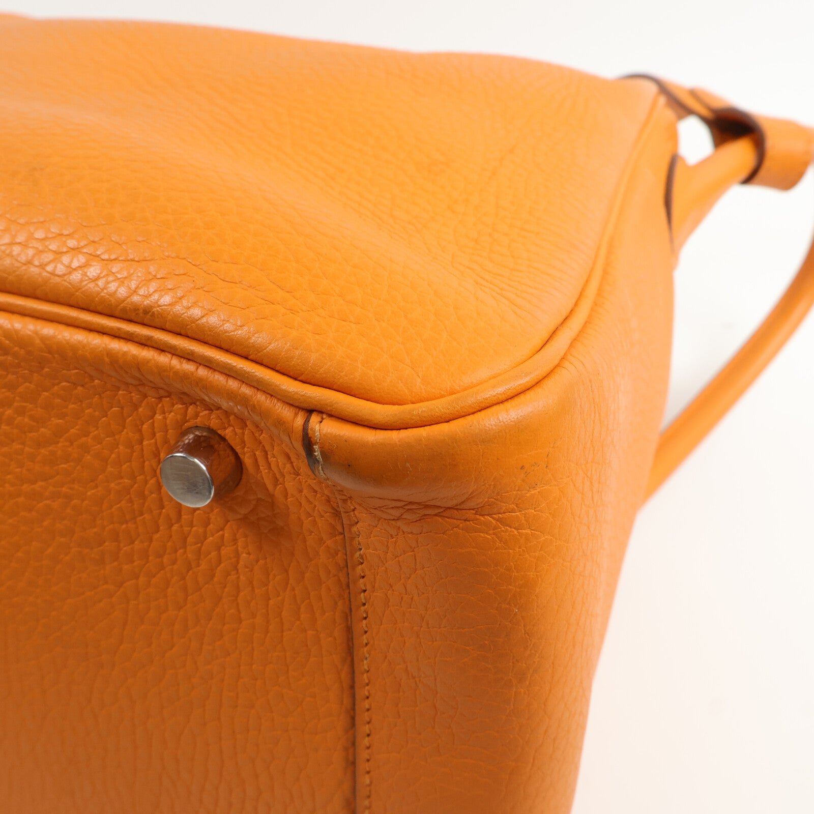 HERMES Togo皮革Lindy 30手挽肩背兩用袋Orange