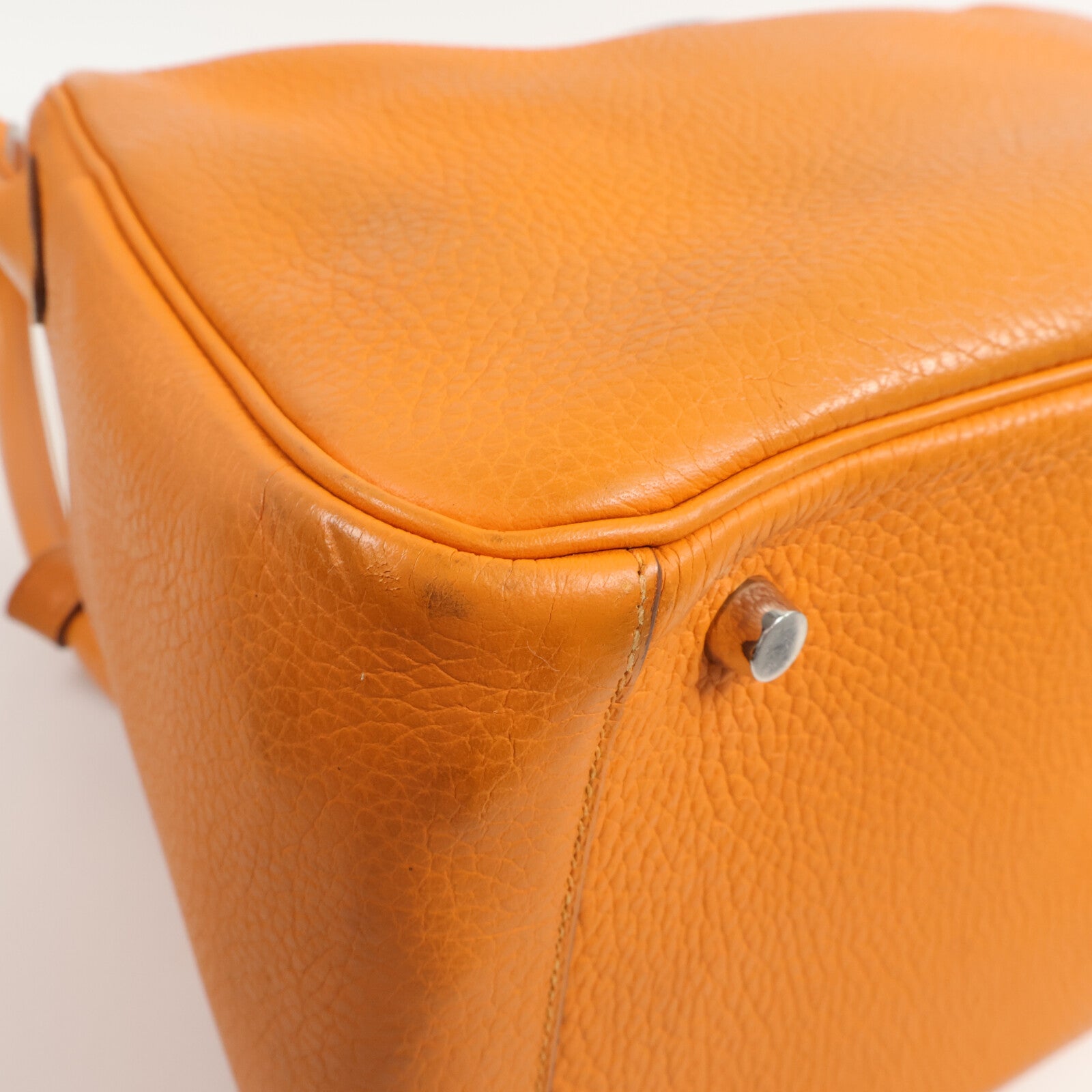 HERMES Togo皮革Lindy 30手挽肩背兩用袋Orange
