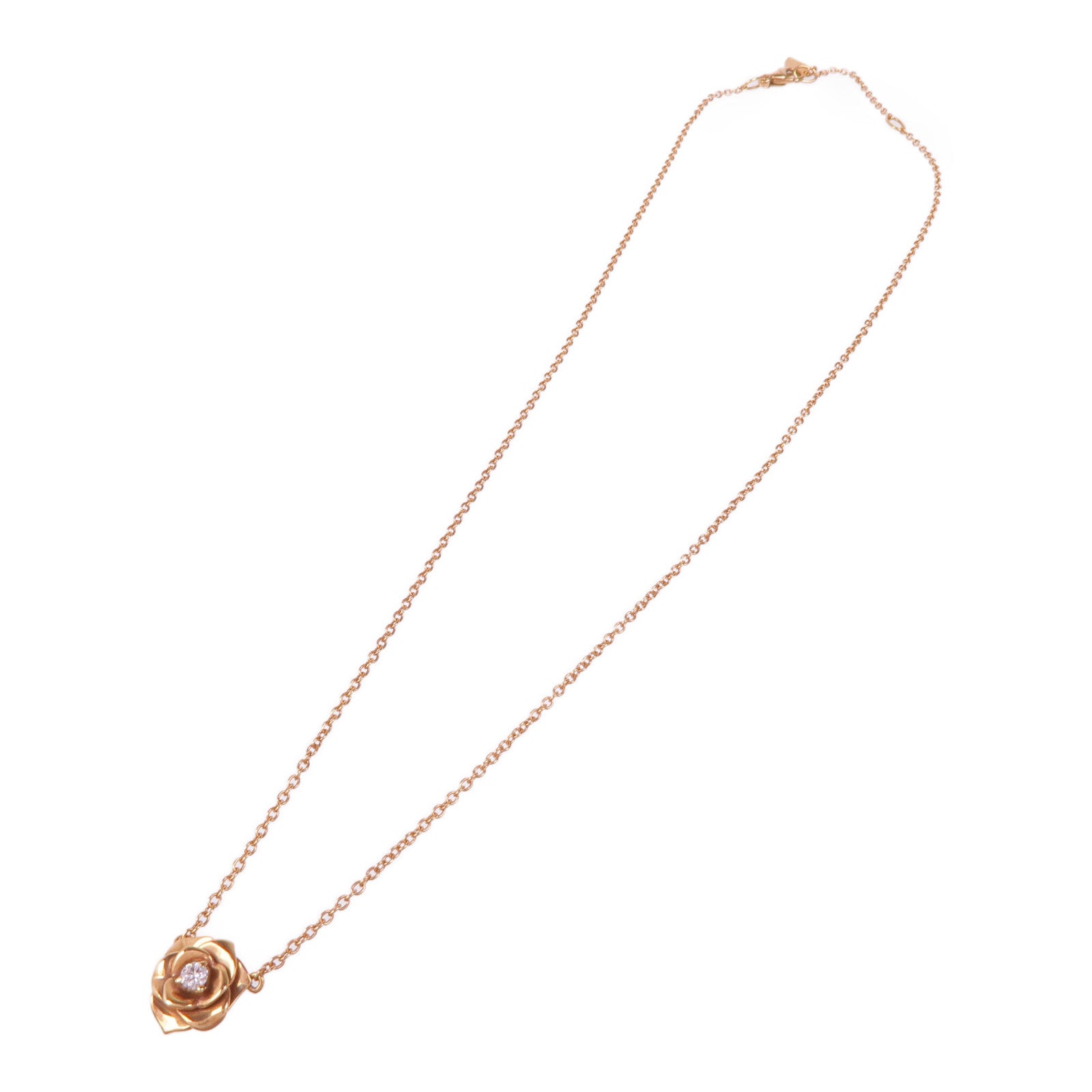 PIAGET 【激減優惠】18K玫瑰金Piaget Rose Pendant鑽石項鍊