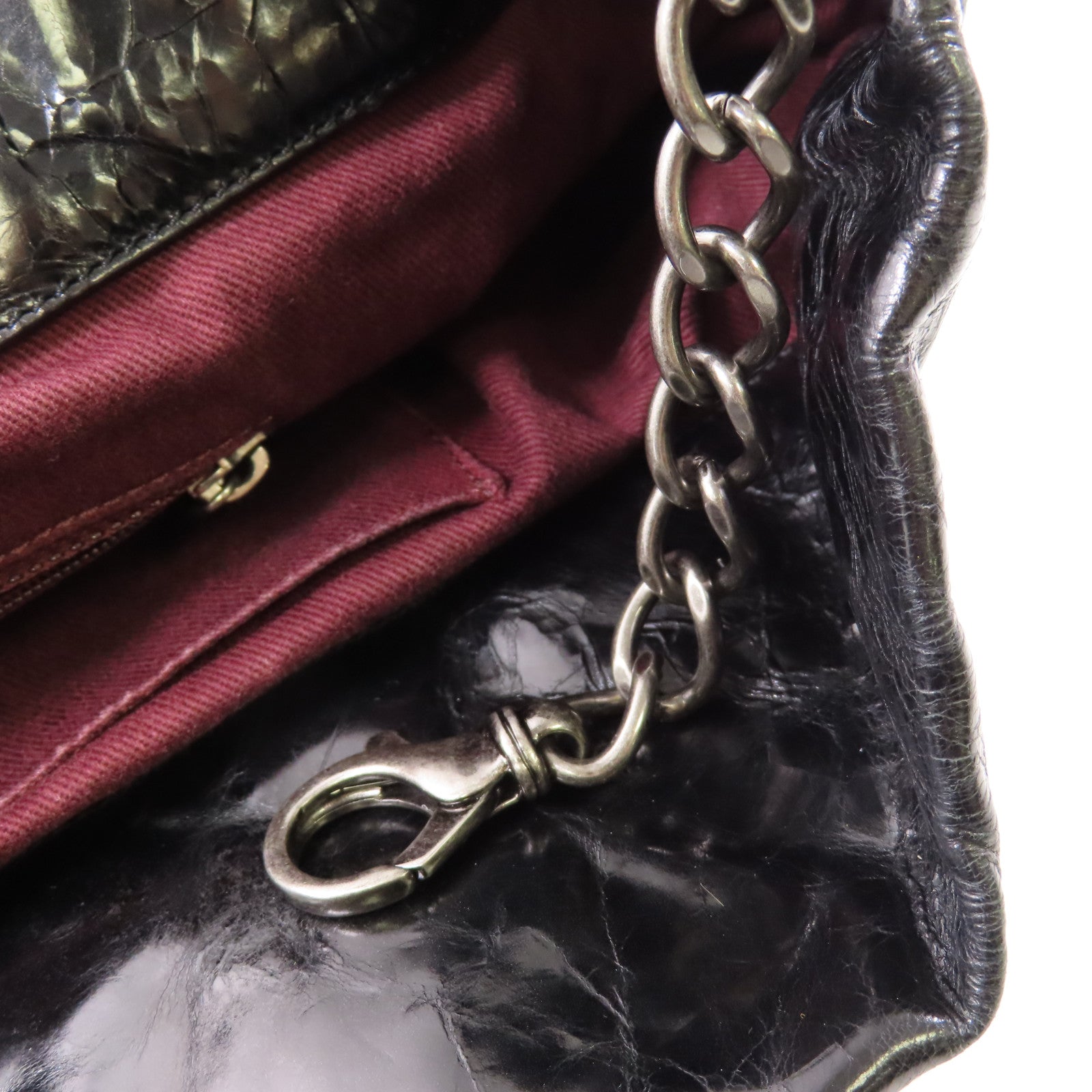 CHANEL 牛皮皮革2way Shoulder Bag手挽肩背兩用袋深綠色/黑色