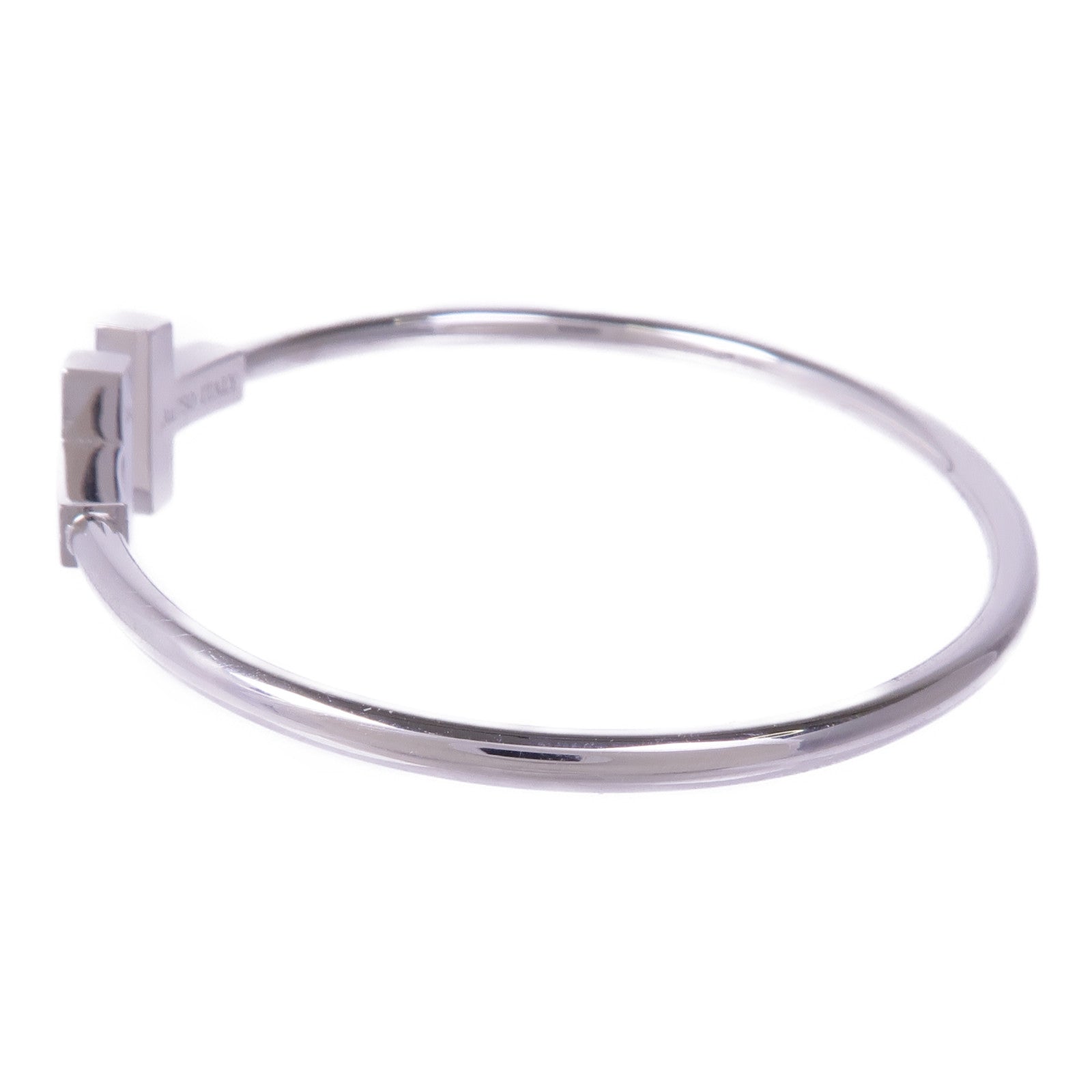 TIFFANY＆CO 18K白金Diamond Turquoise T Wire手鐲