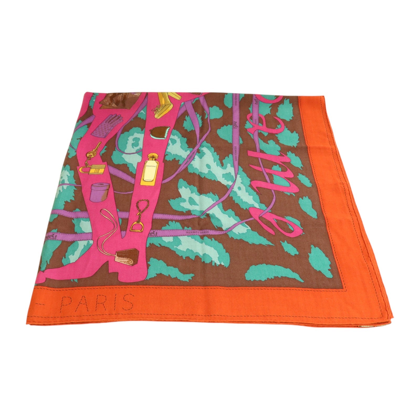 HERMES 羊絨/絲質Scarf 140x140cm絲巾