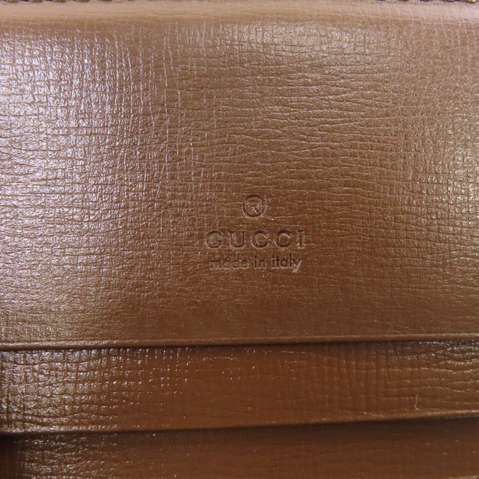 GUCCI 塗層帆布Wallet金扣錢包棕色