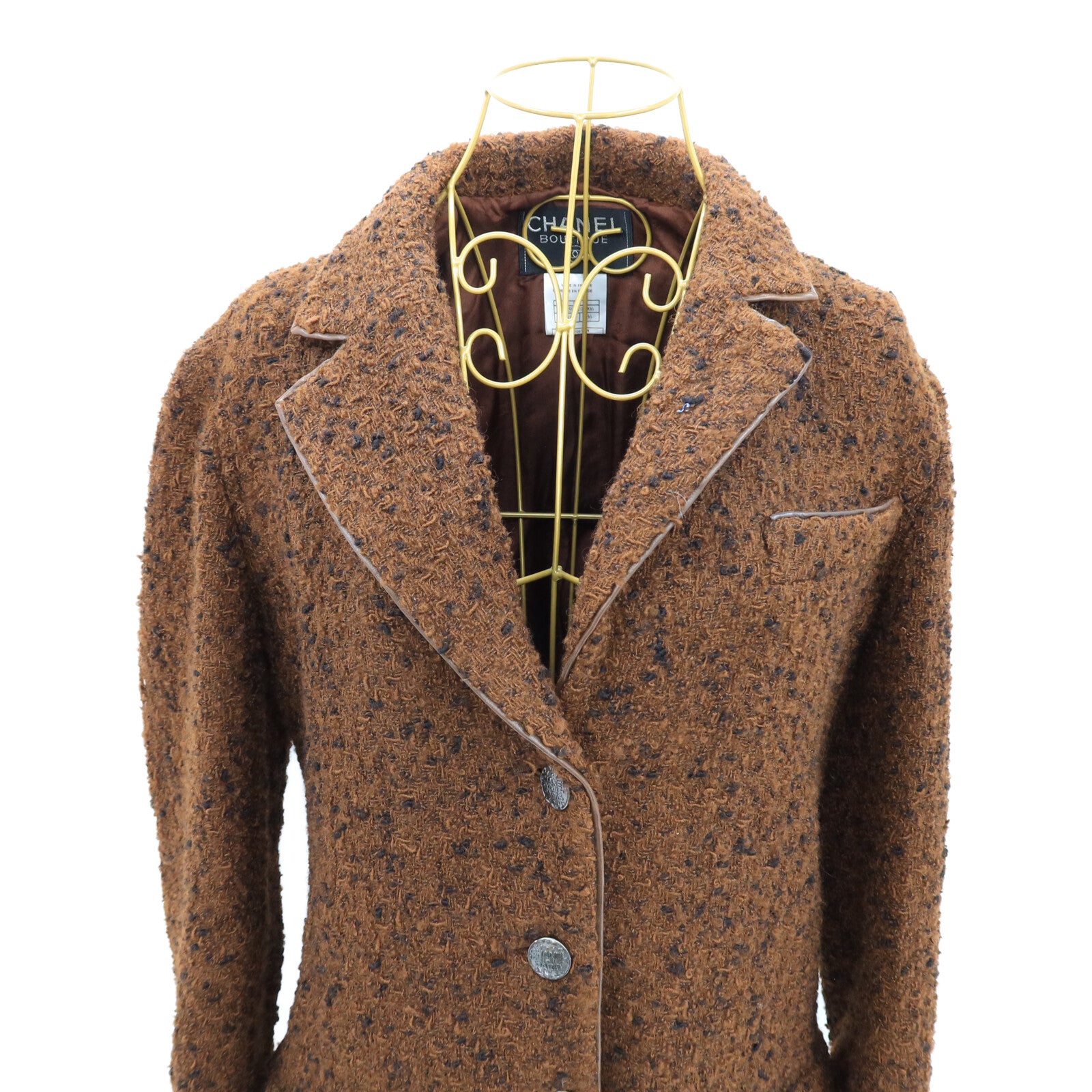 CHANEL Wool/Nylon Long-Sleeve Coat大衣