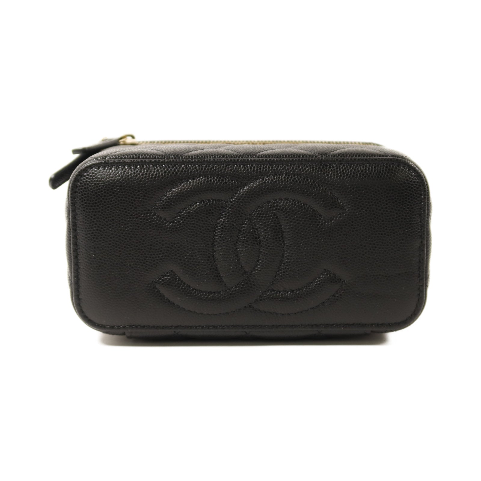 CHANEL 牛皮皮革Vanity Case金扣鏈帶肩背袋