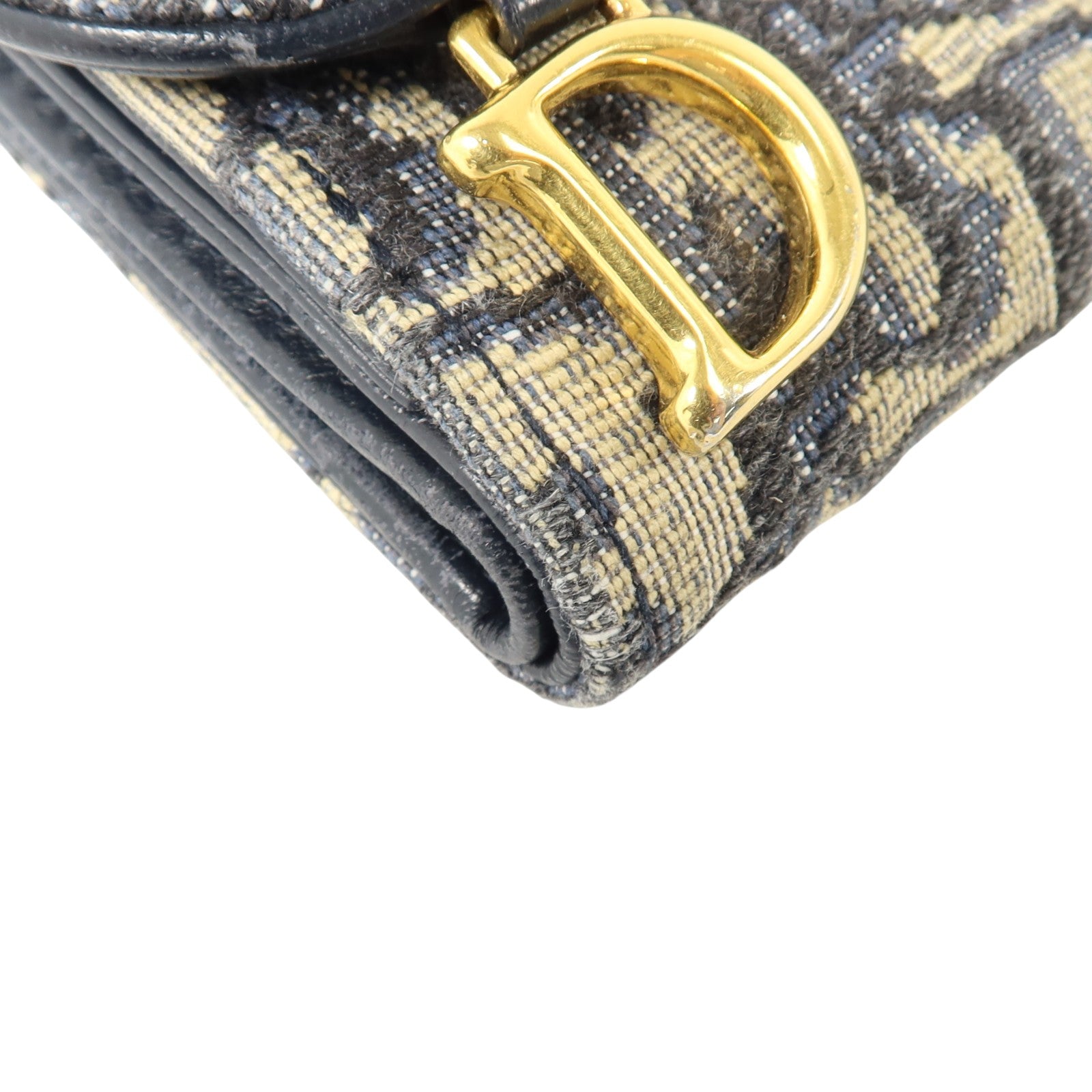 Dior Oblique帆布Saddle Lotus Wallet金扣錢包