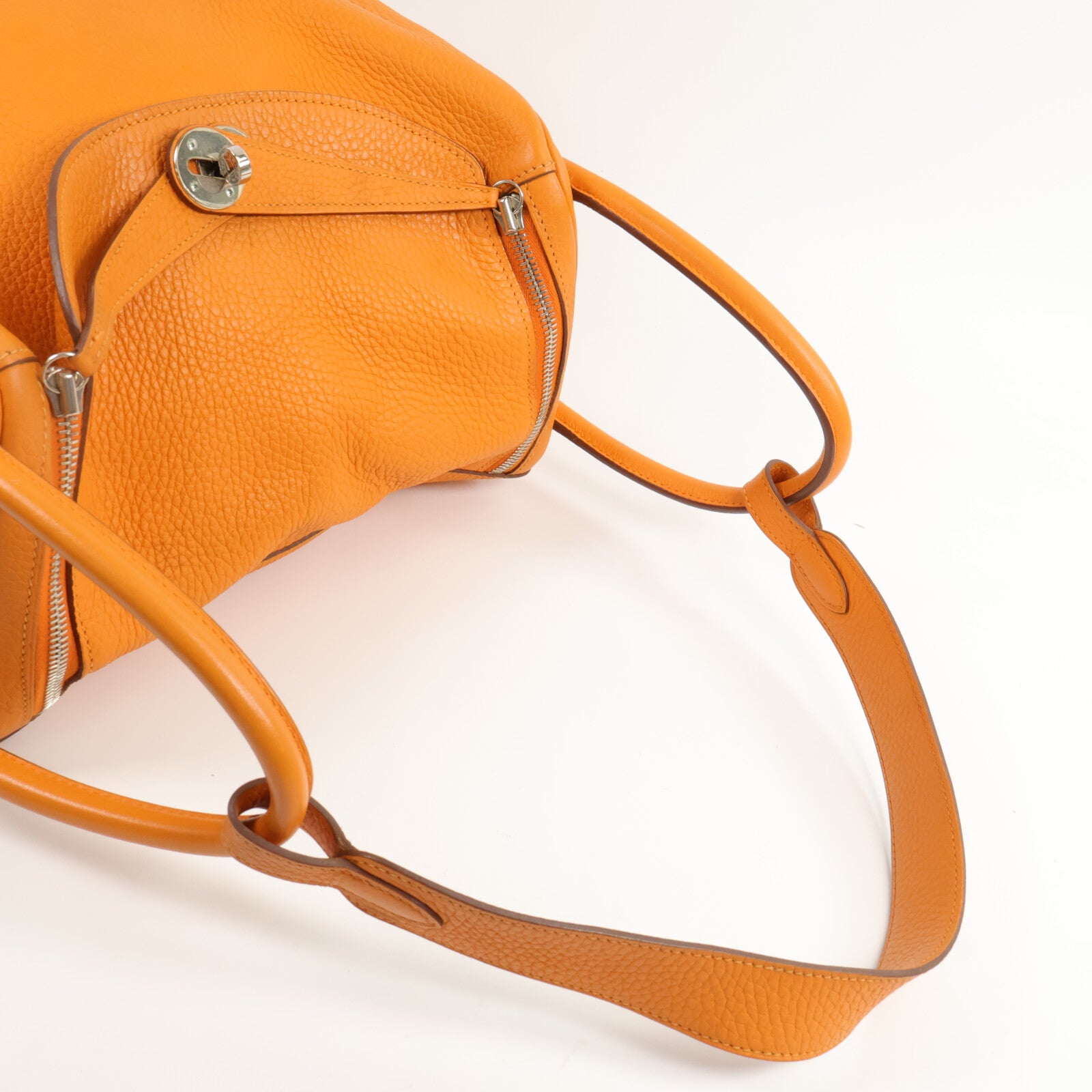 HERMES Togo皮革Lindy 30手挽肩背兩用袋Orange