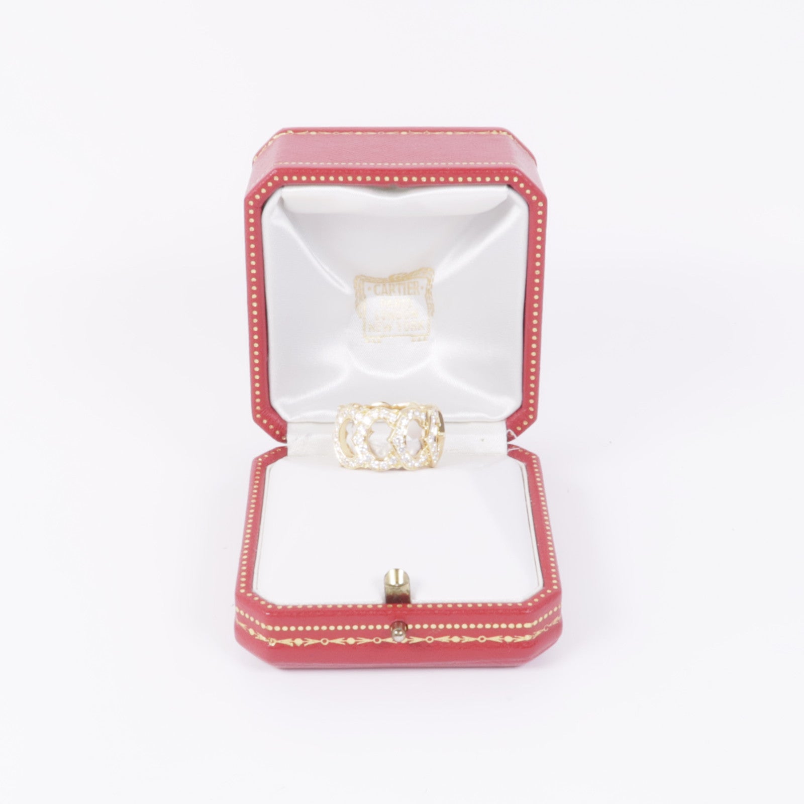CARTIER 18K黃金C De Cartier Diamond Ring鑽石戒指Cariter#55/US#7.25