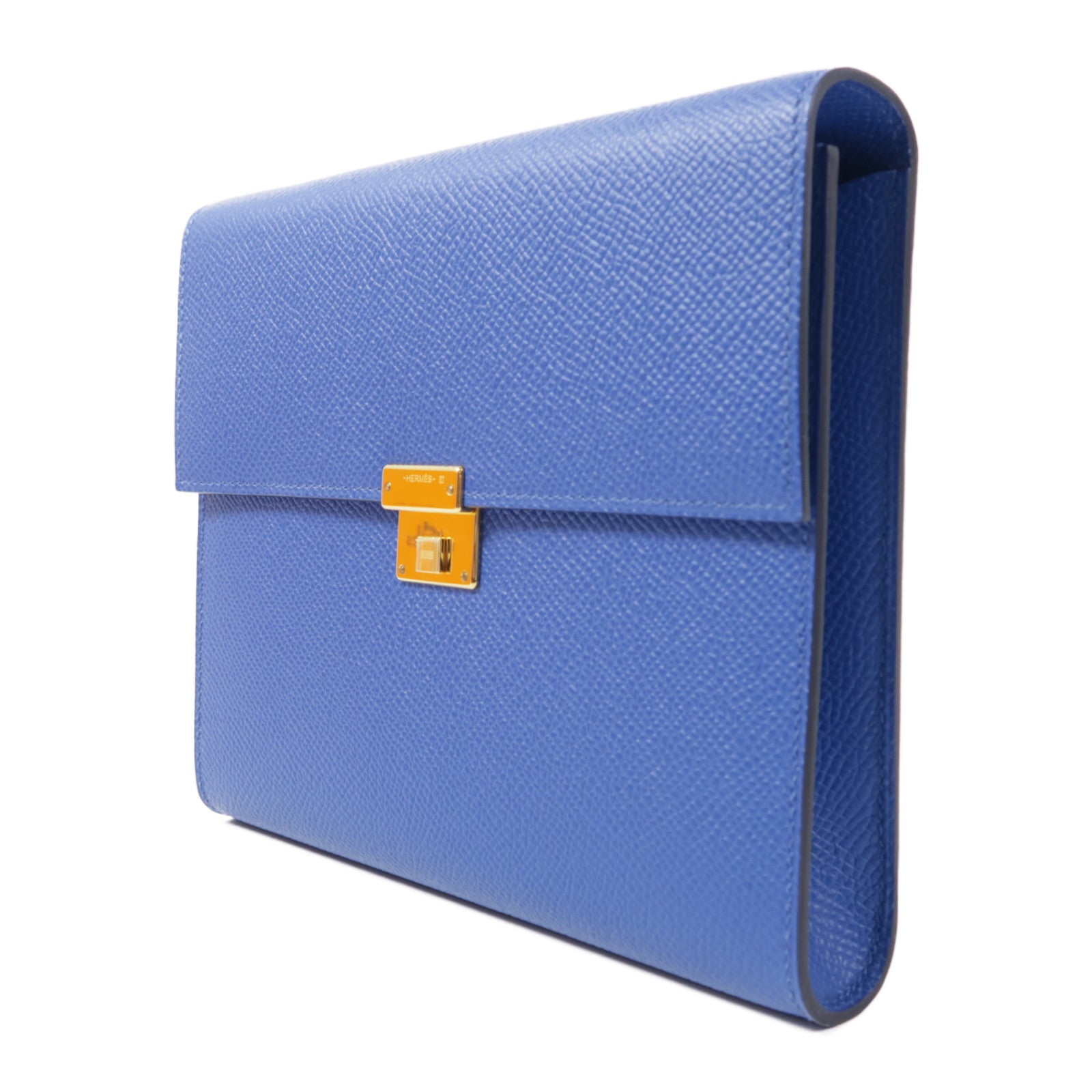 HERMES 【激減優惠】Epsom皮革Clic 16金扣肩背袋71 Bleu France/73 Sapphire