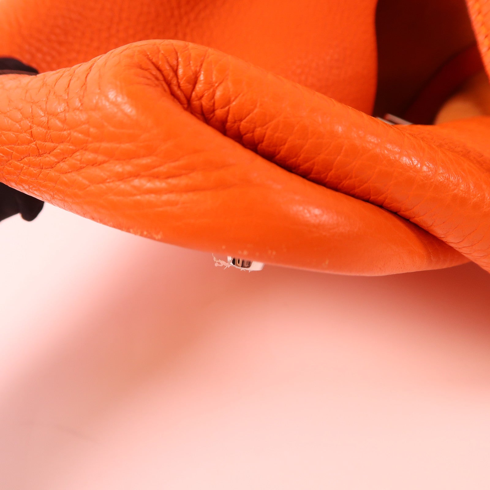 HERMES Clemence皮革Picotin MM銀扣手挽袋93 Orange