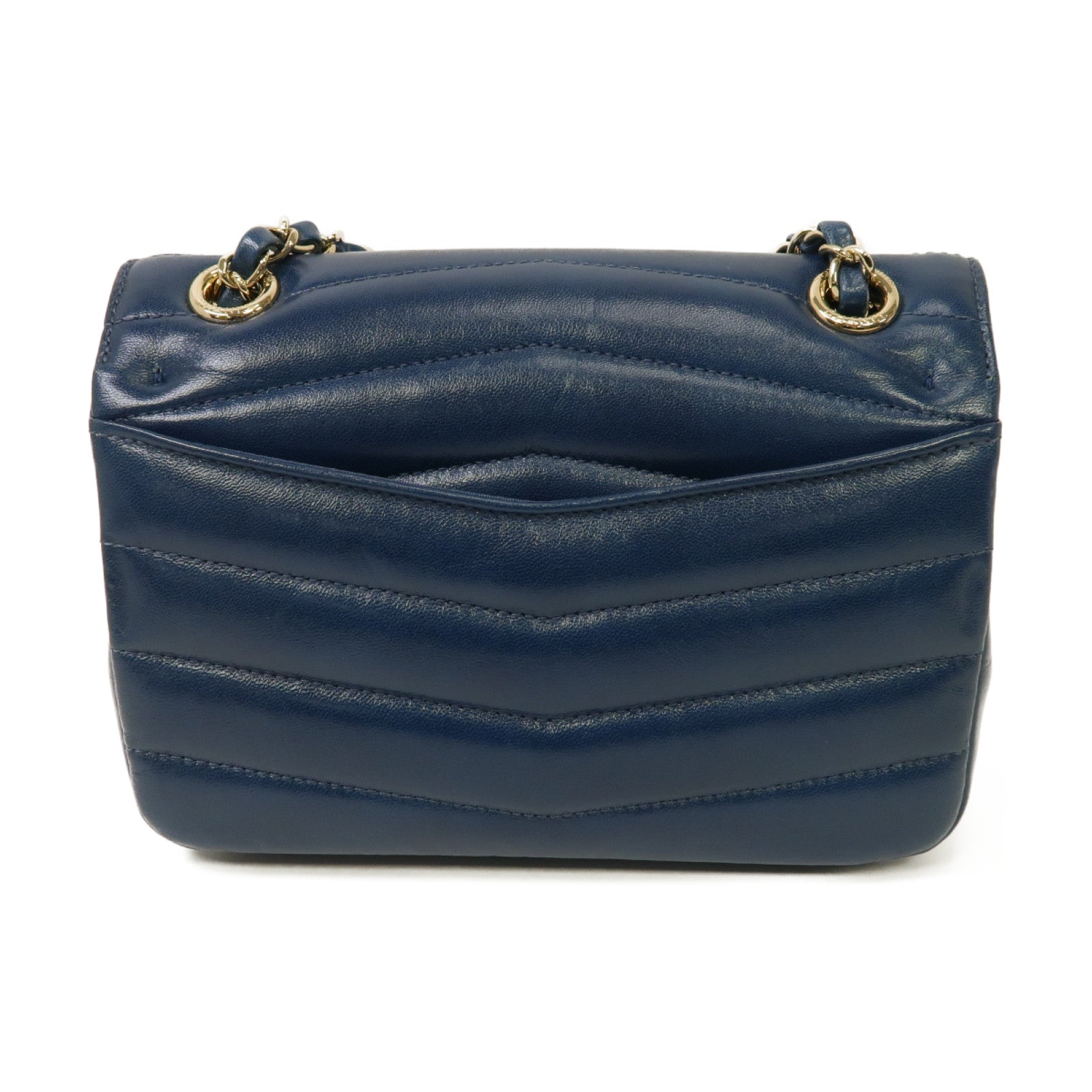 CHANEL 【激減優惠】牛皮皮革Chain Shoulder Bag金扣鏈帶肩背袋藍色