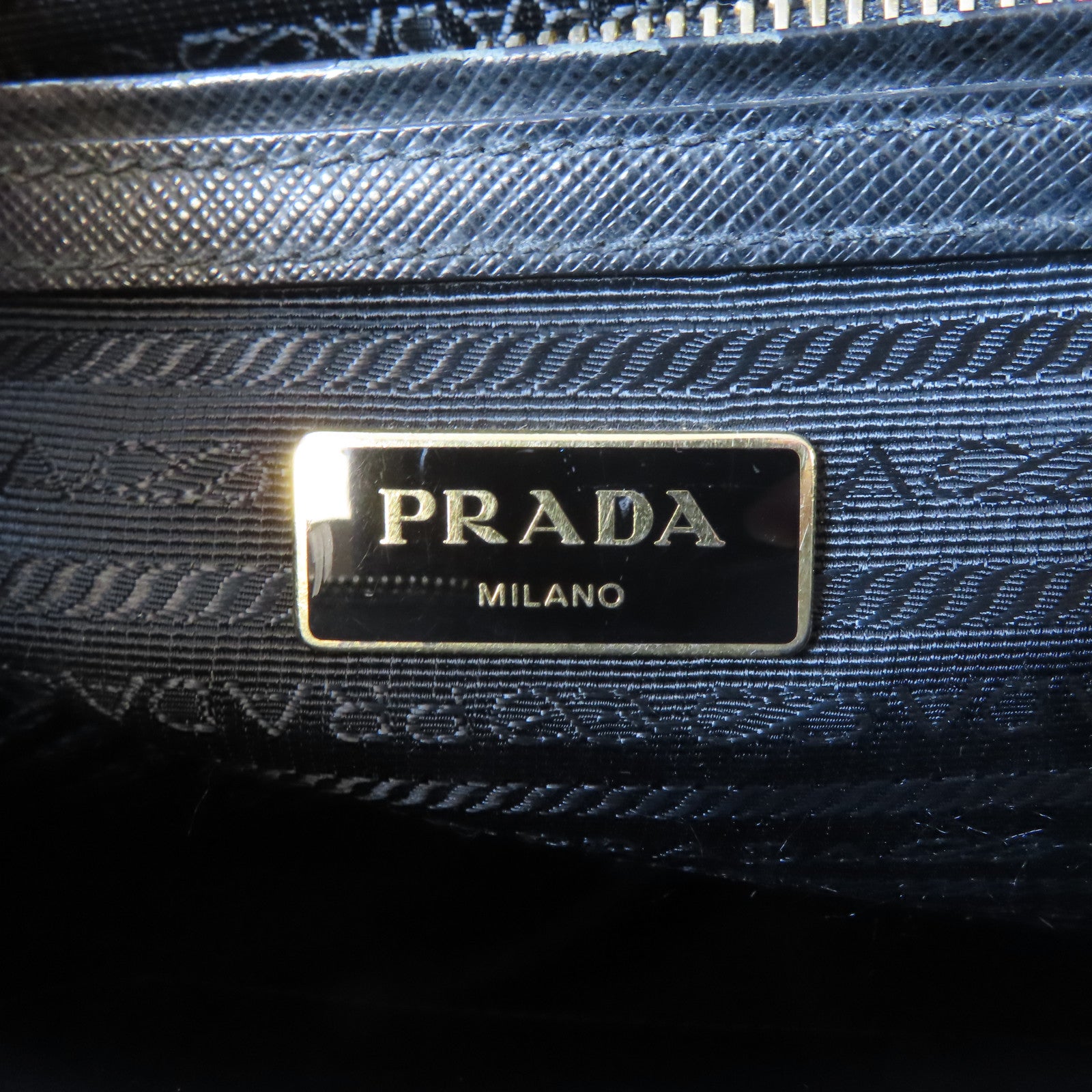 PRADA 牛皮皮革Galleria Bag金扣手挽肩背兩用袋黑色