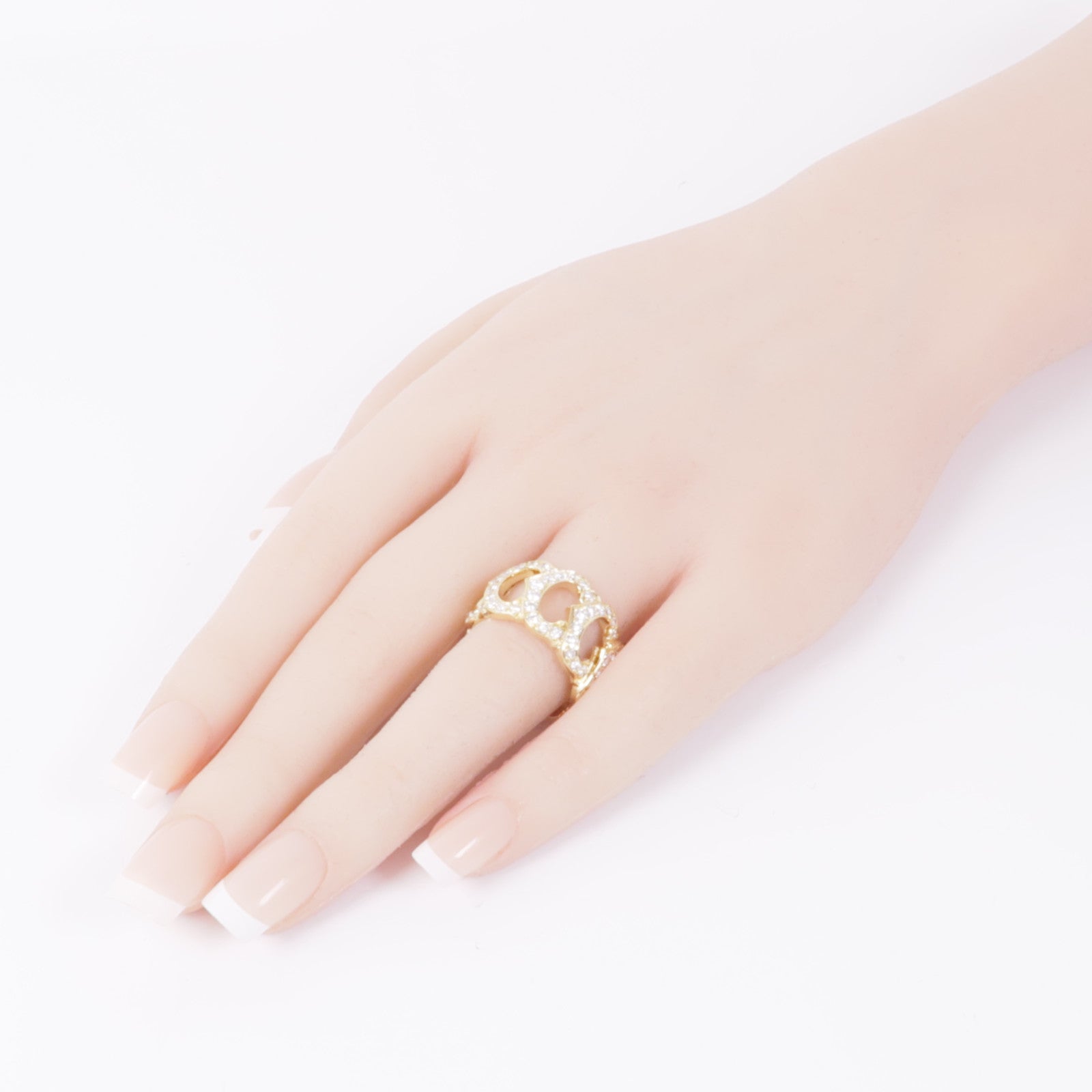 CARTIER 18K黃金C De Cartier Diamond Ring鑽石戒指Cariter#55/US#7.25