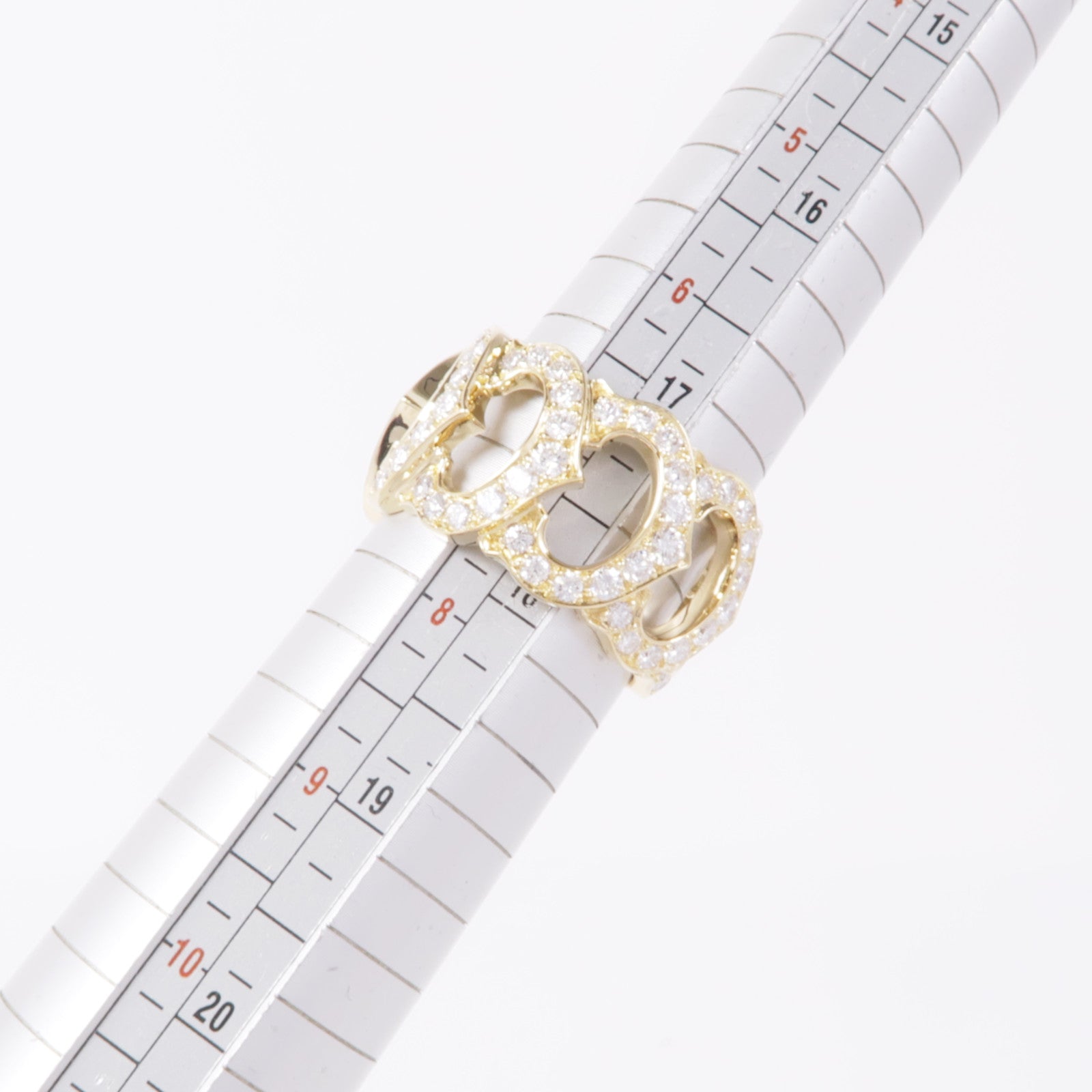 CARTIER 18K黃金C De Cartier Diamond Ring鑽石戒指Cariter#55/US#7.25